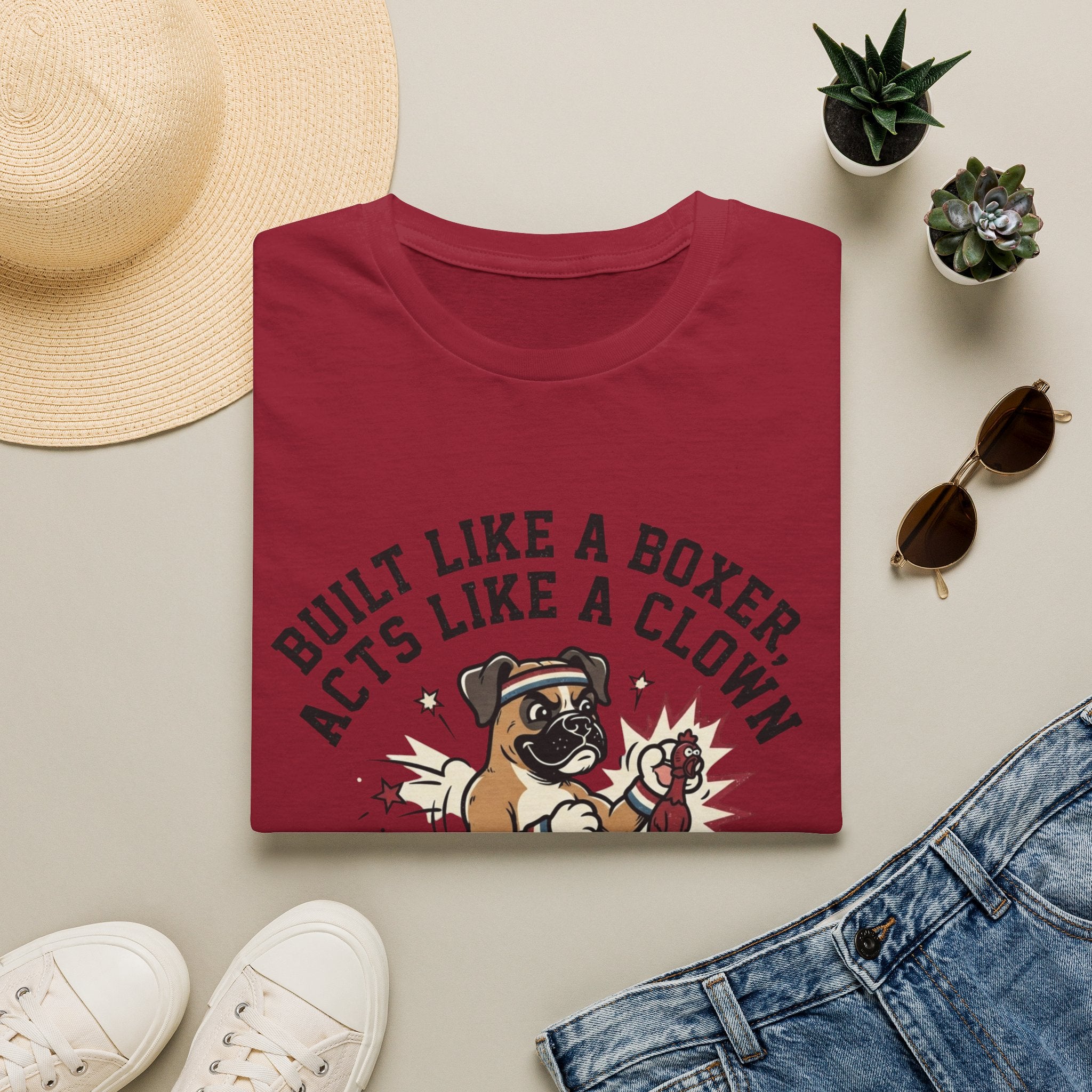 'Built Like A Boxer Acts Like A Clown' Graphic T-Shirt