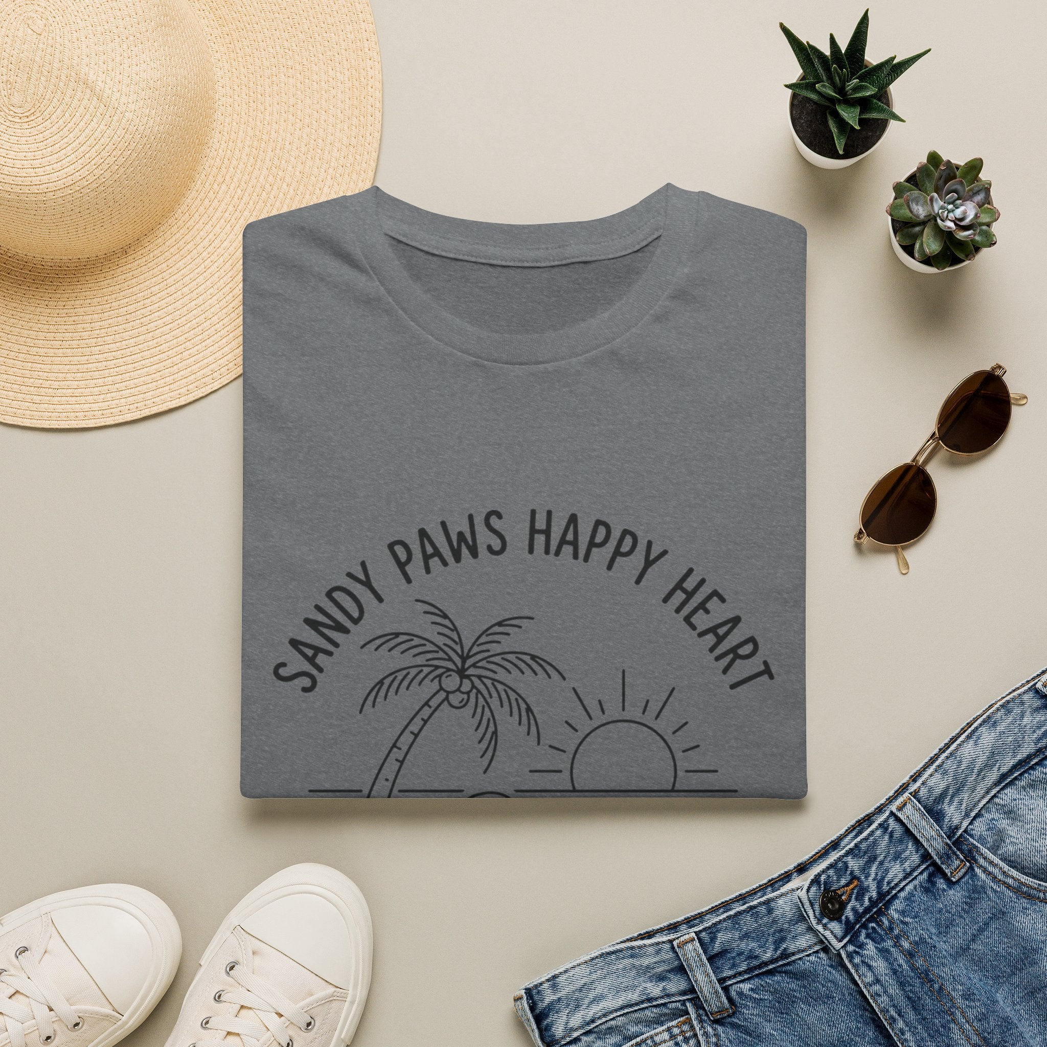 'Sandy Paws Happy Heart' Graphic T-Shirt