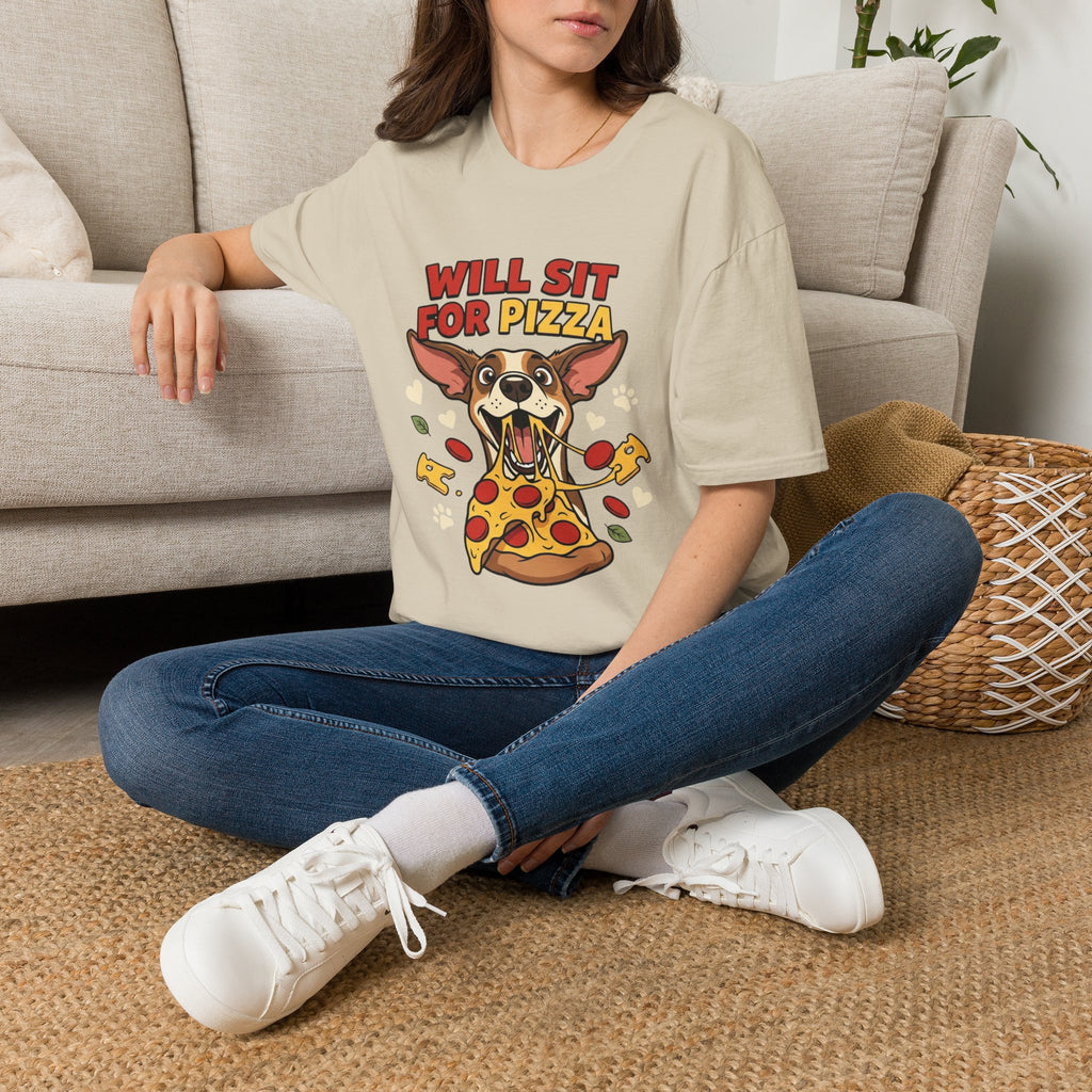 'Will Sit For Pizza' Graphic T-Shirt