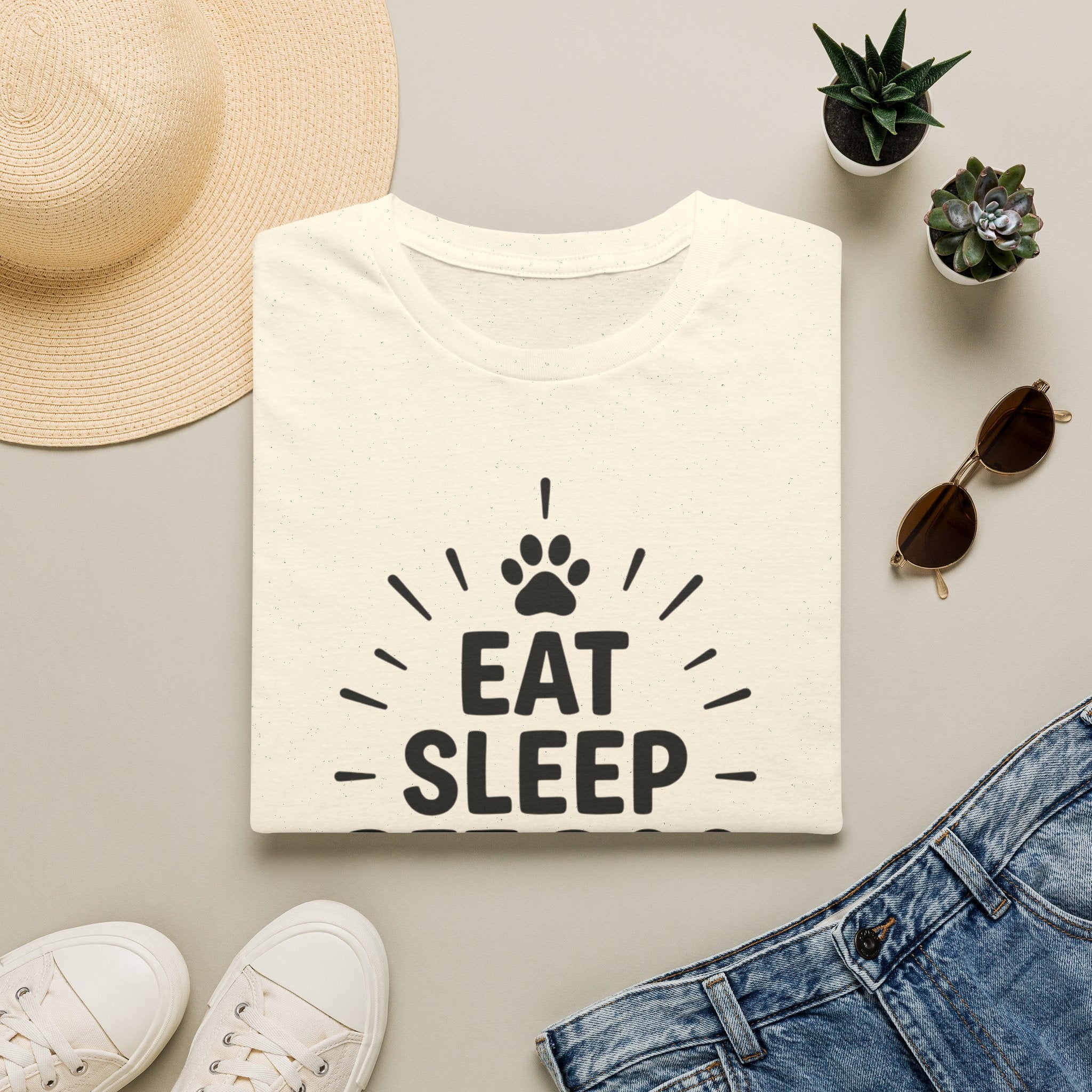 'Eat Sleep Pet Dog Repeat' Graphic T-Shirt