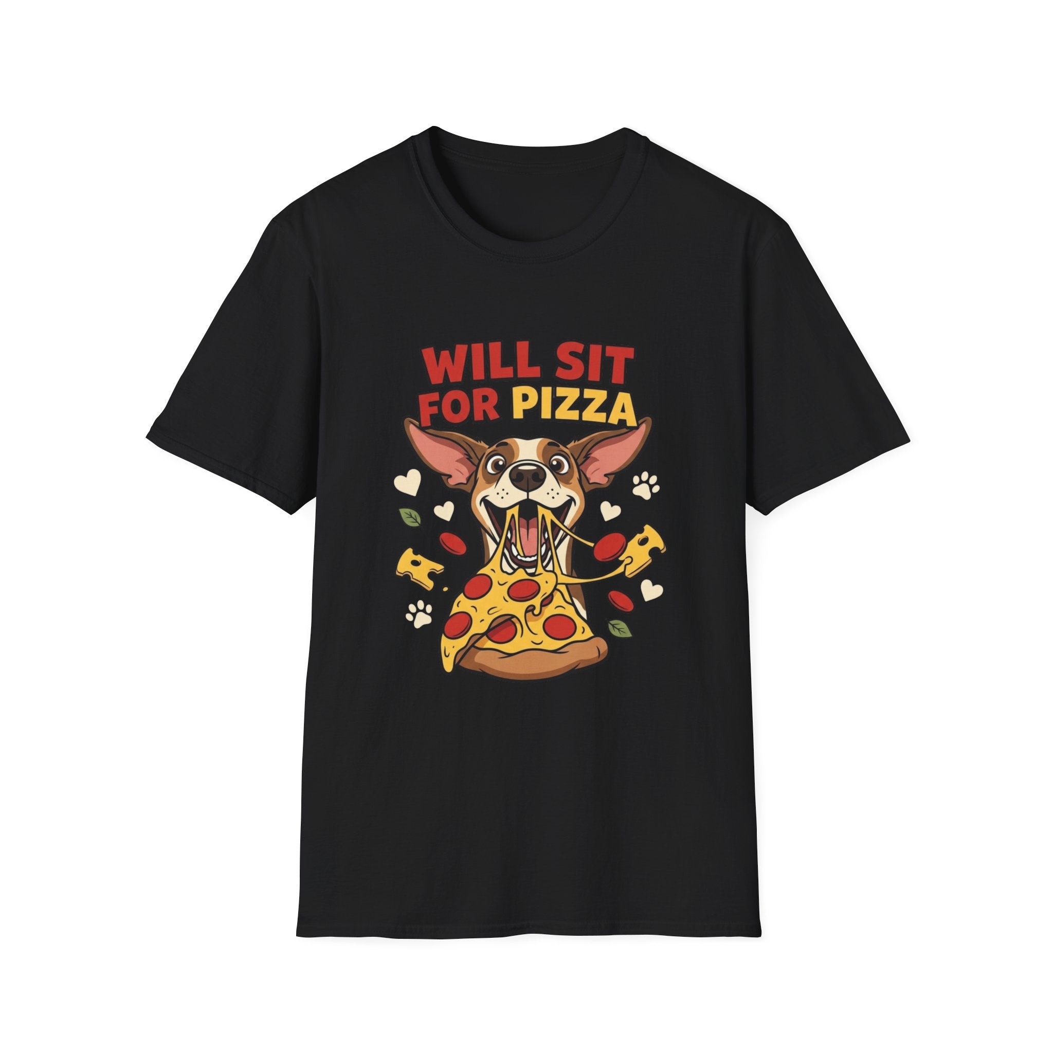 'Will Sit For Pizza' Graphic T-Shirt