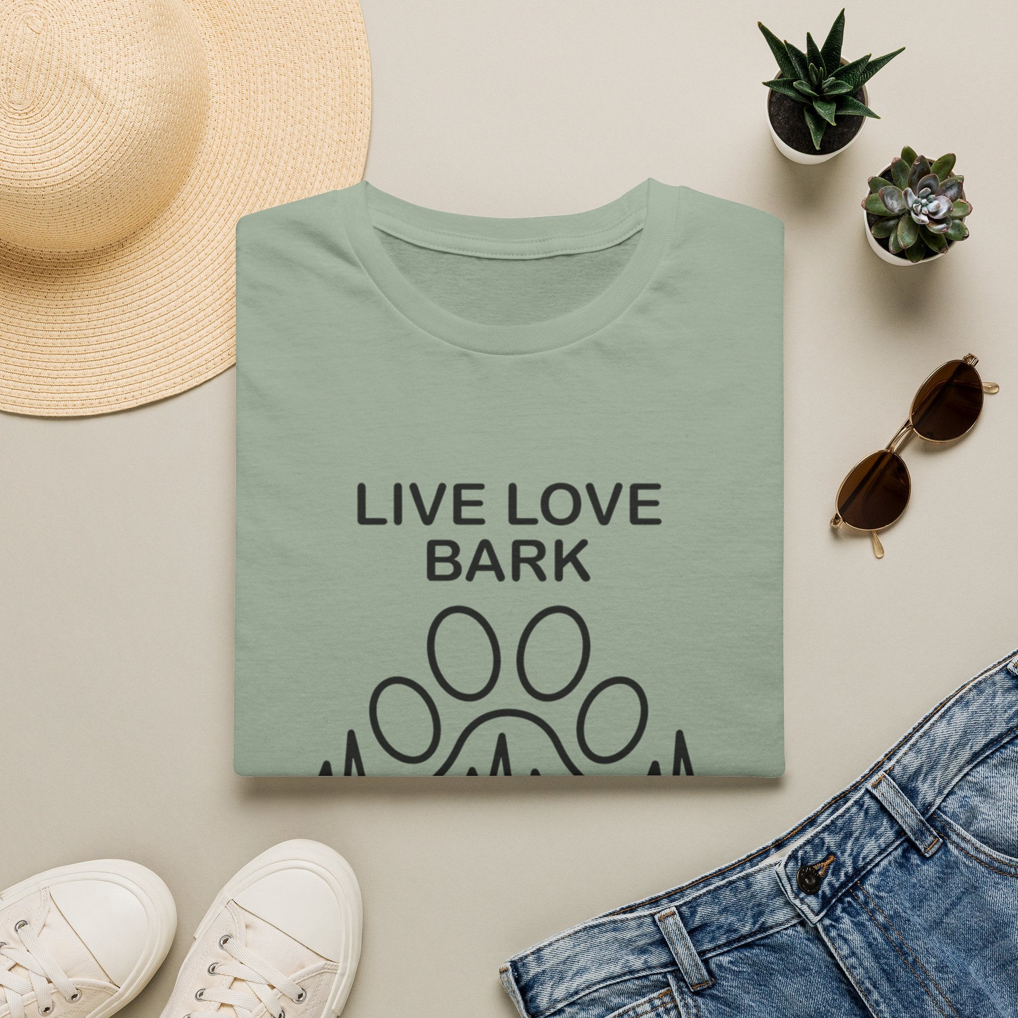 'Live Love Bark' Graphic T-Shirt