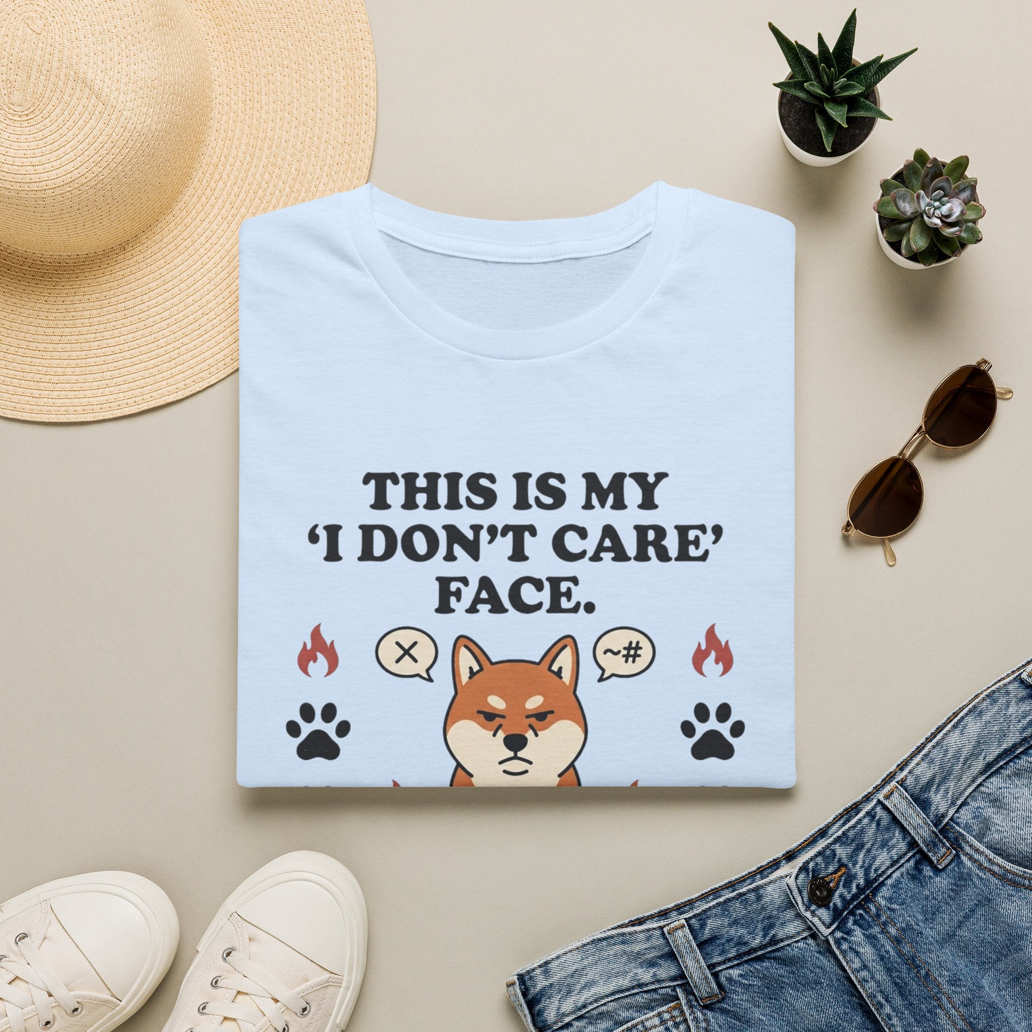 'This Is My I Dont Care Face' Graphic T-Shirt