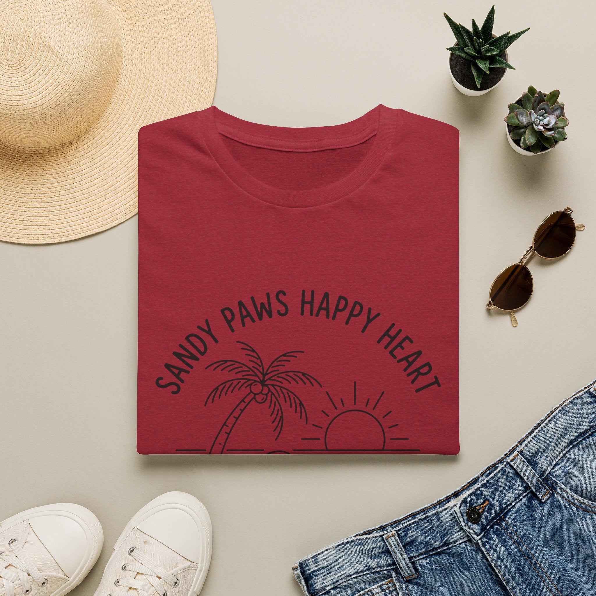'Sandy Paws Happy Heart' Graphic T-Shirt