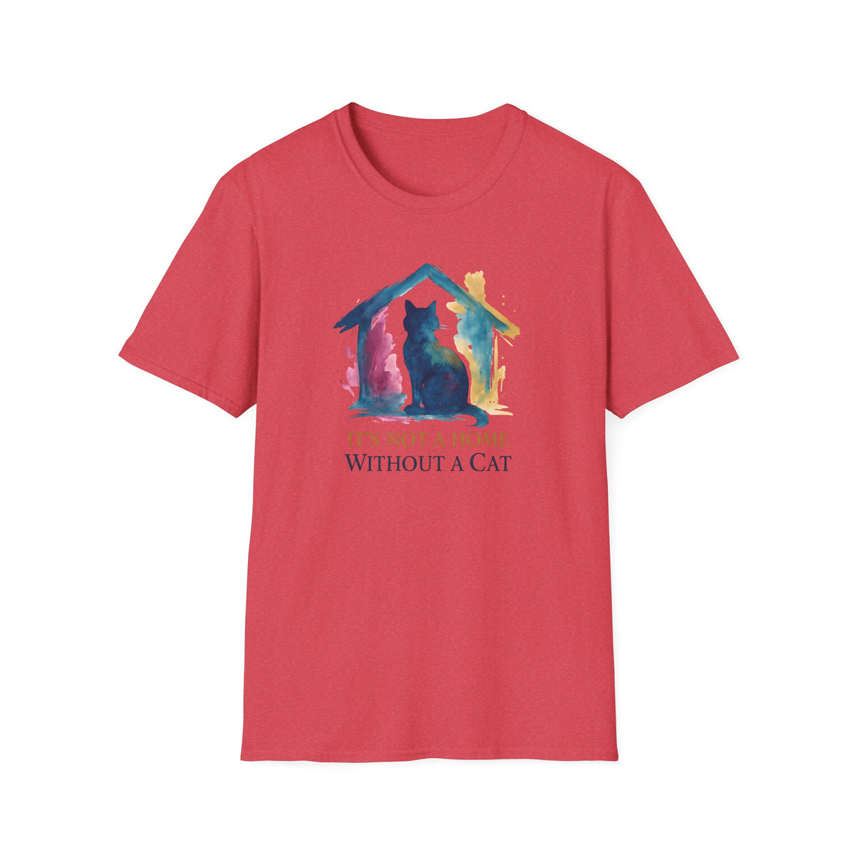 Watercolor Cat Inside House T-Shirt