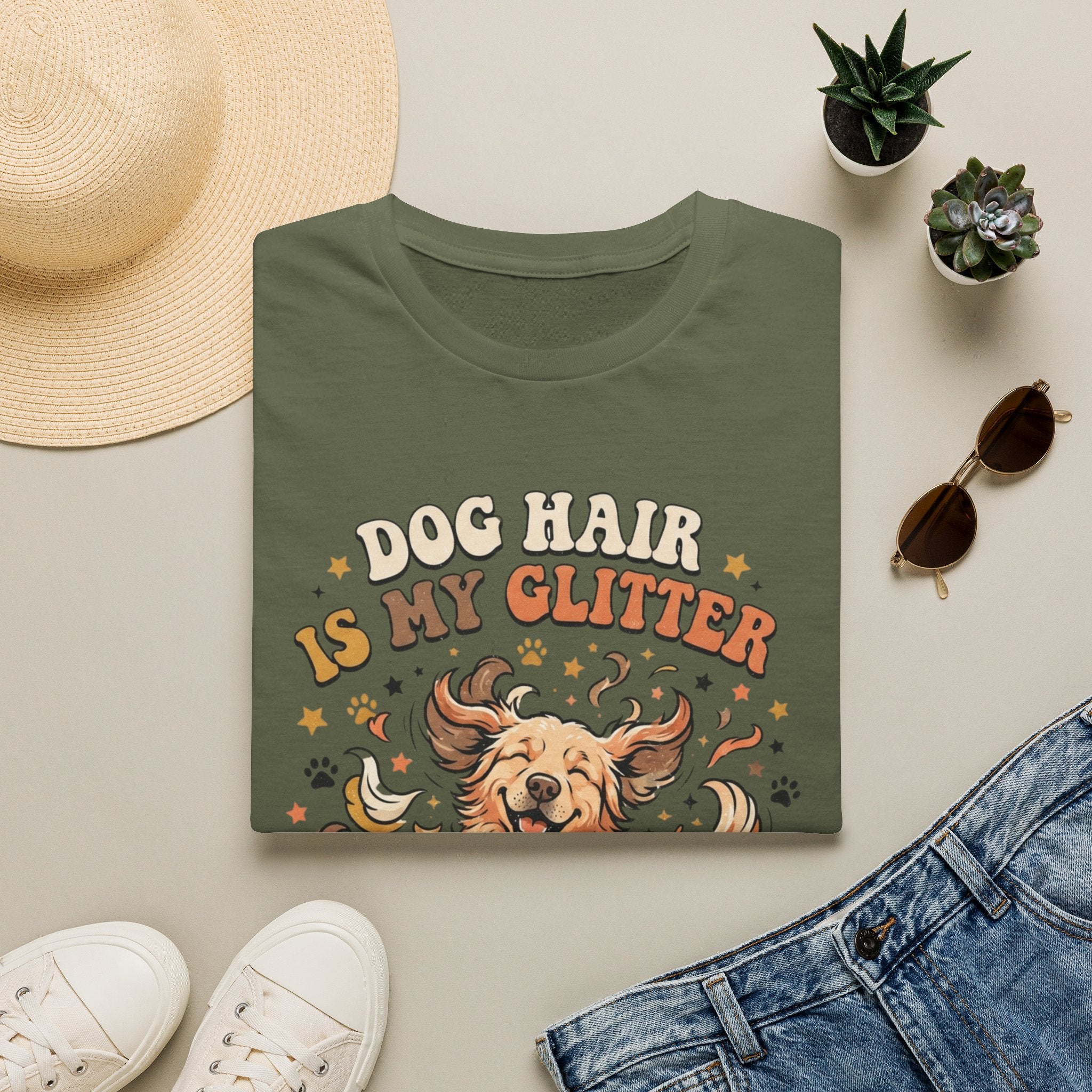 'Dog Hair Is My Glitter' Graphic T-shirts