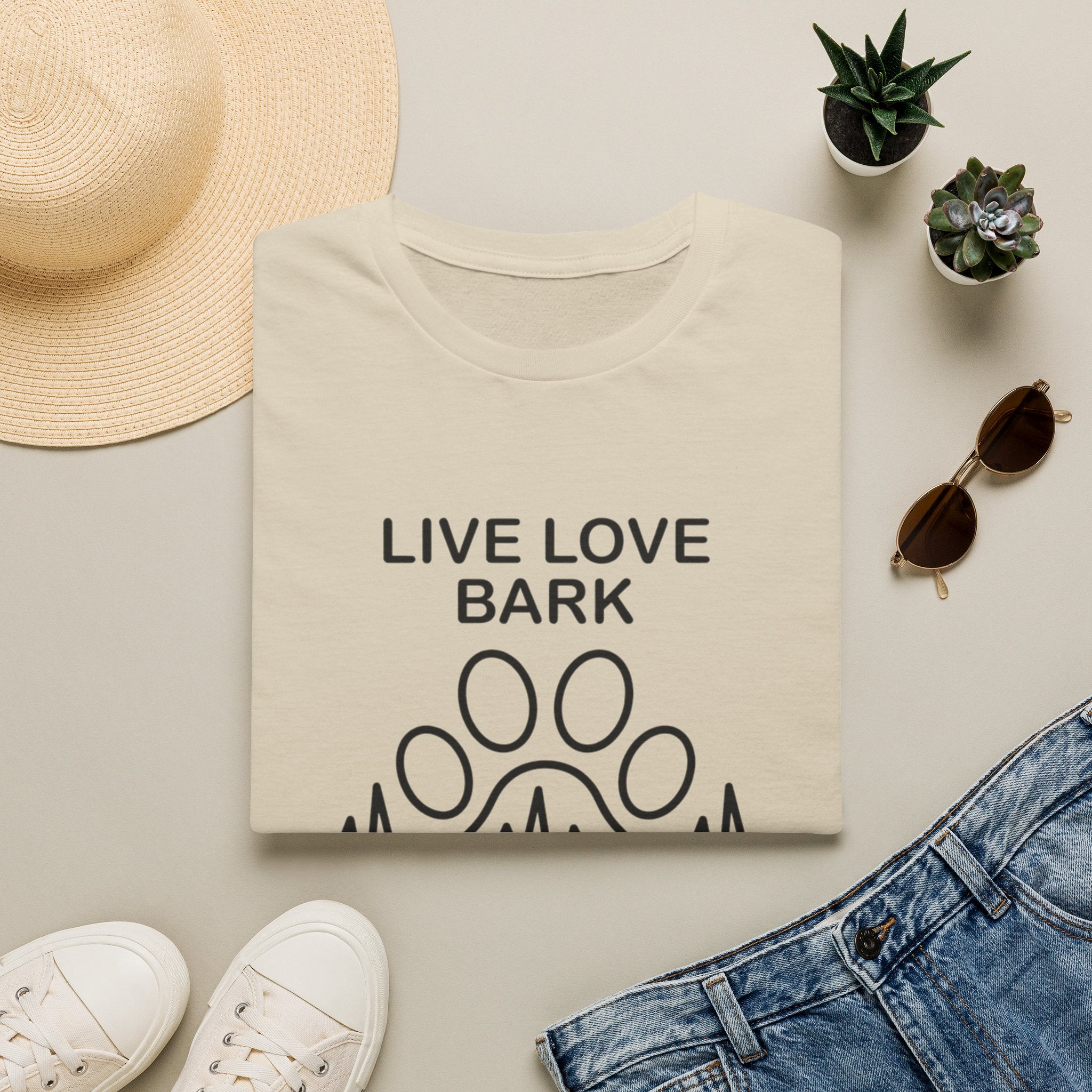 'Live Love Bark' Graphic T-Shirt