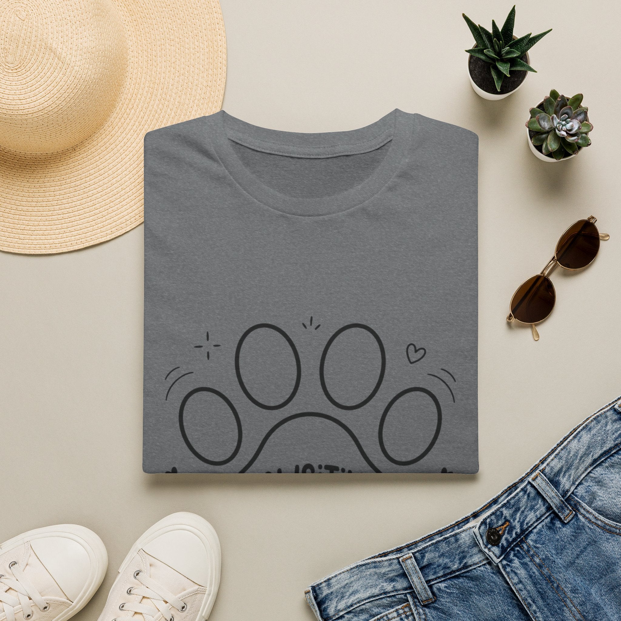 'Pawsitive Vibes' Graphic T-Shirt
