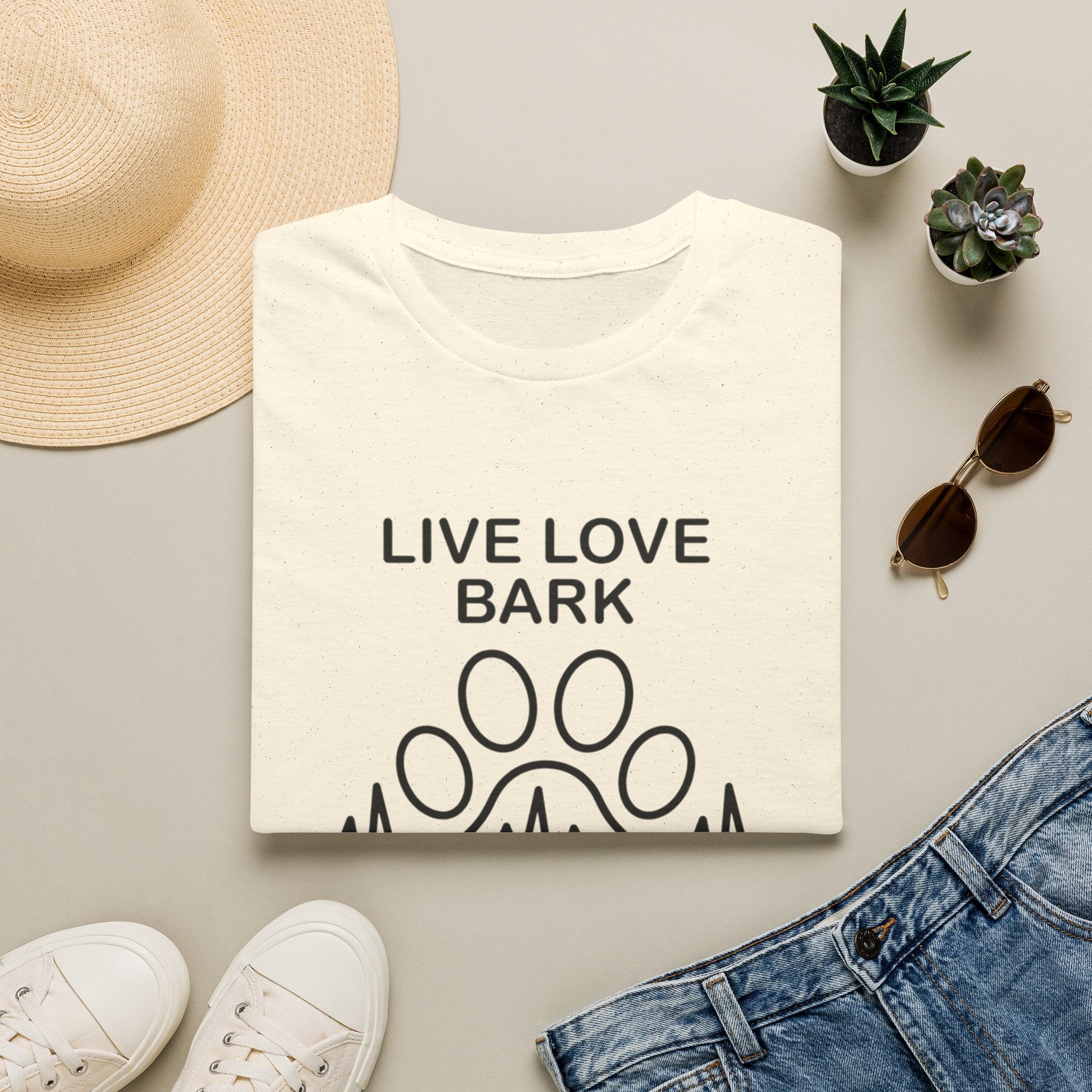 'Live Love Bark' Graphic T-Shirt