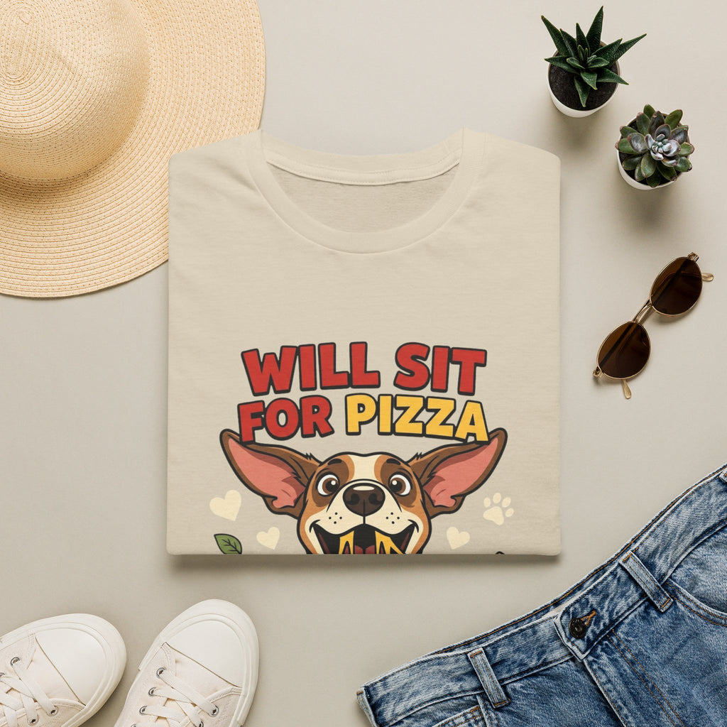 'Will Sit For Pizza' Graphic T-Shirt