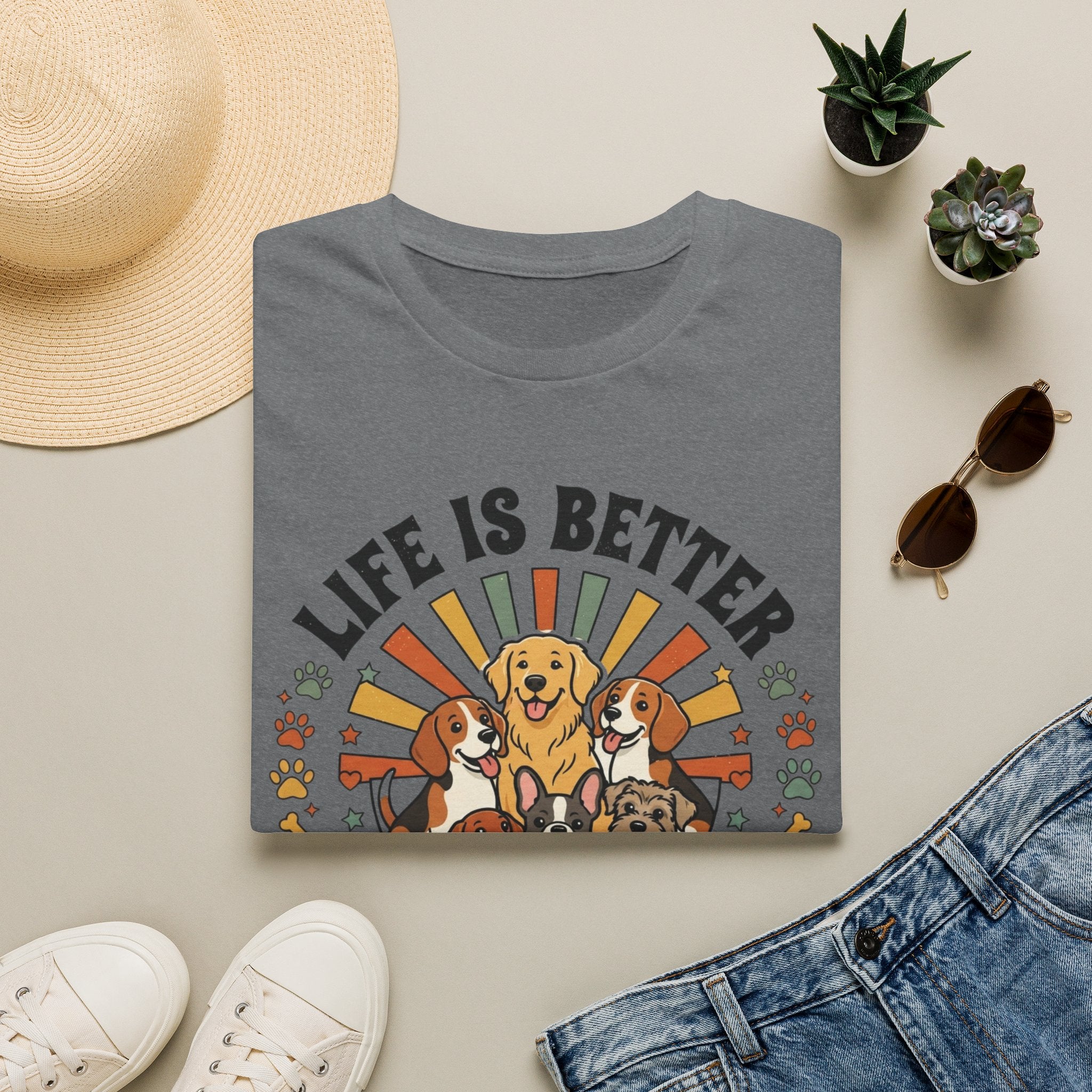 'Life Is Better With Dogs' Graphic T-Shirt