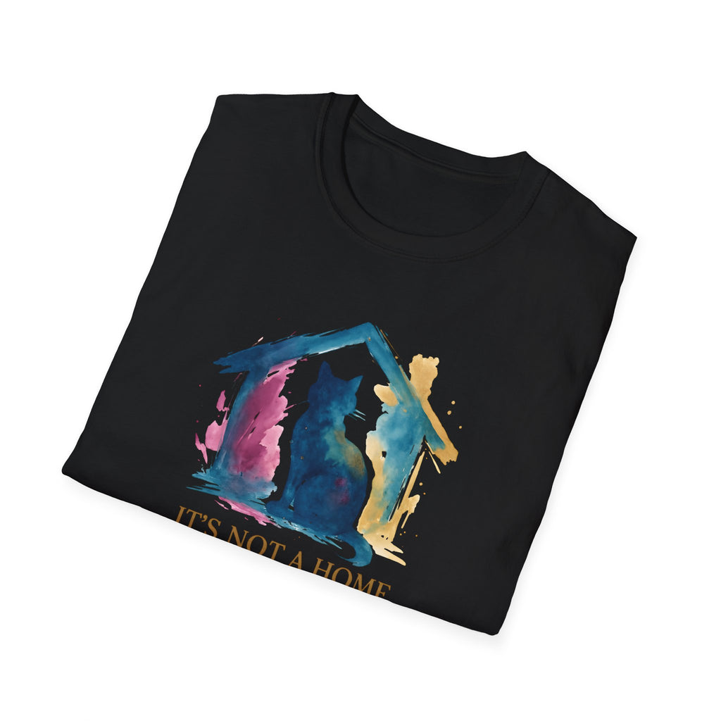 Watercolor Cat Inside House T-Shirt