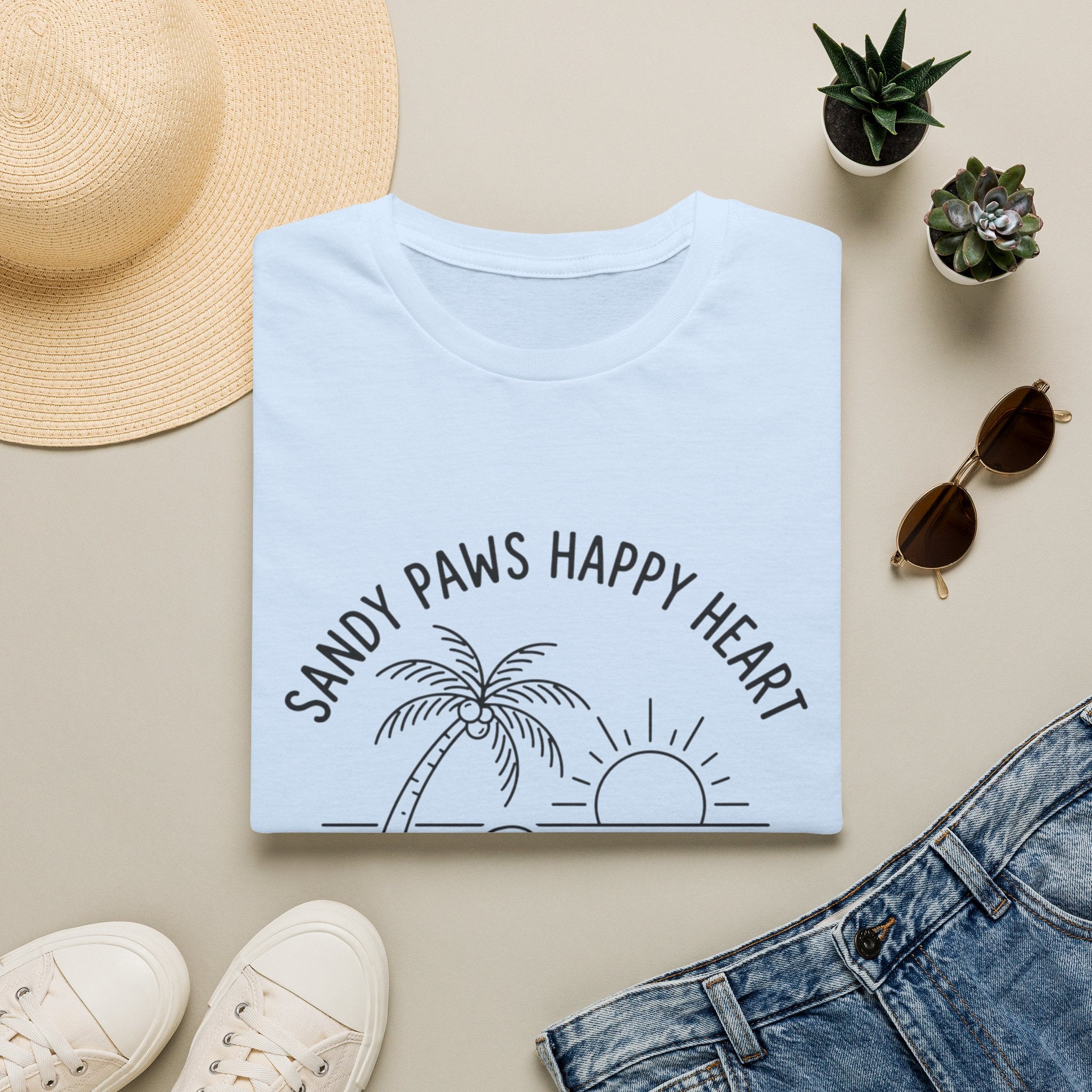 'Sandy Paws Happy Heart' Graphic T-Shirt