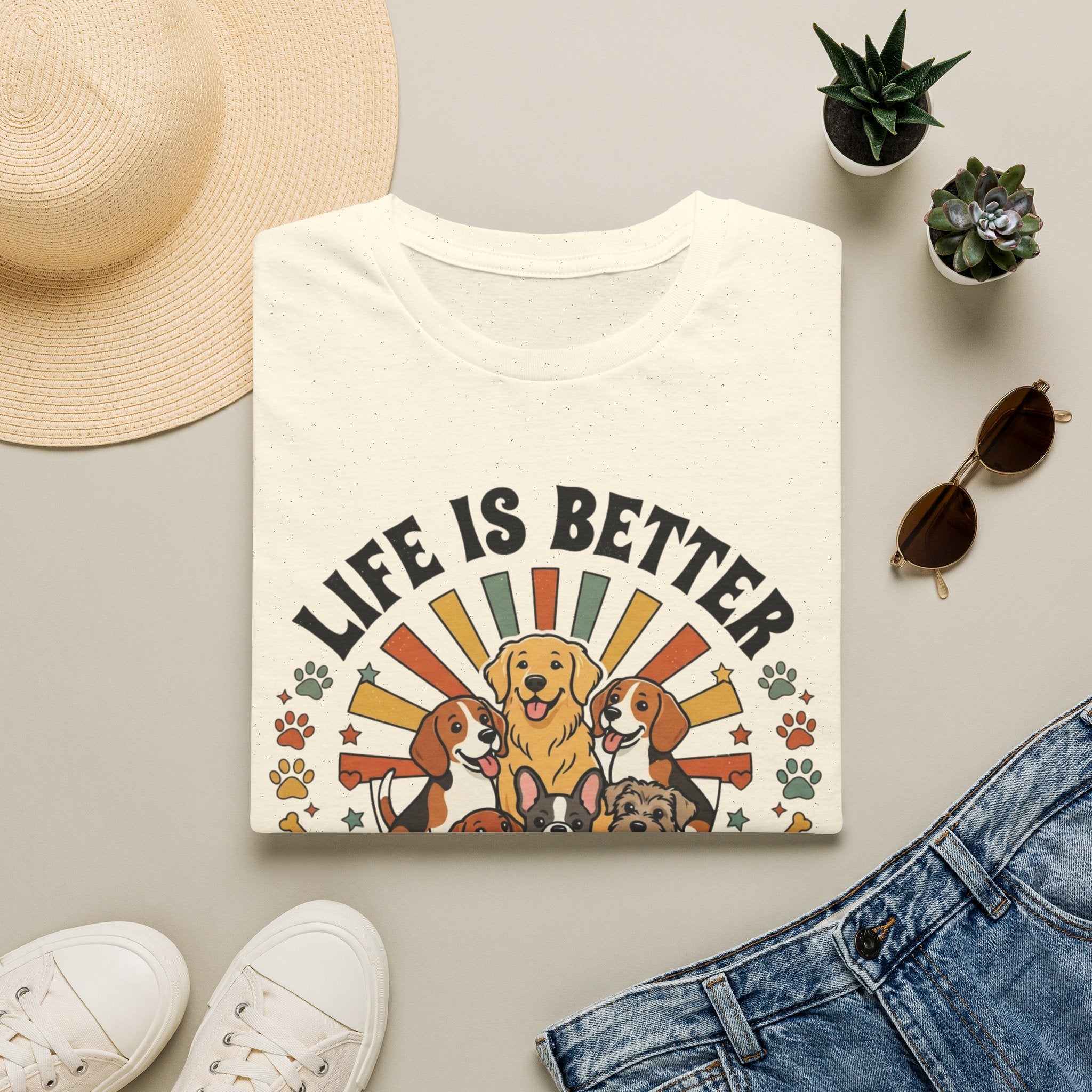 'Life Is Better With Dogs' Graphic T-Shirt