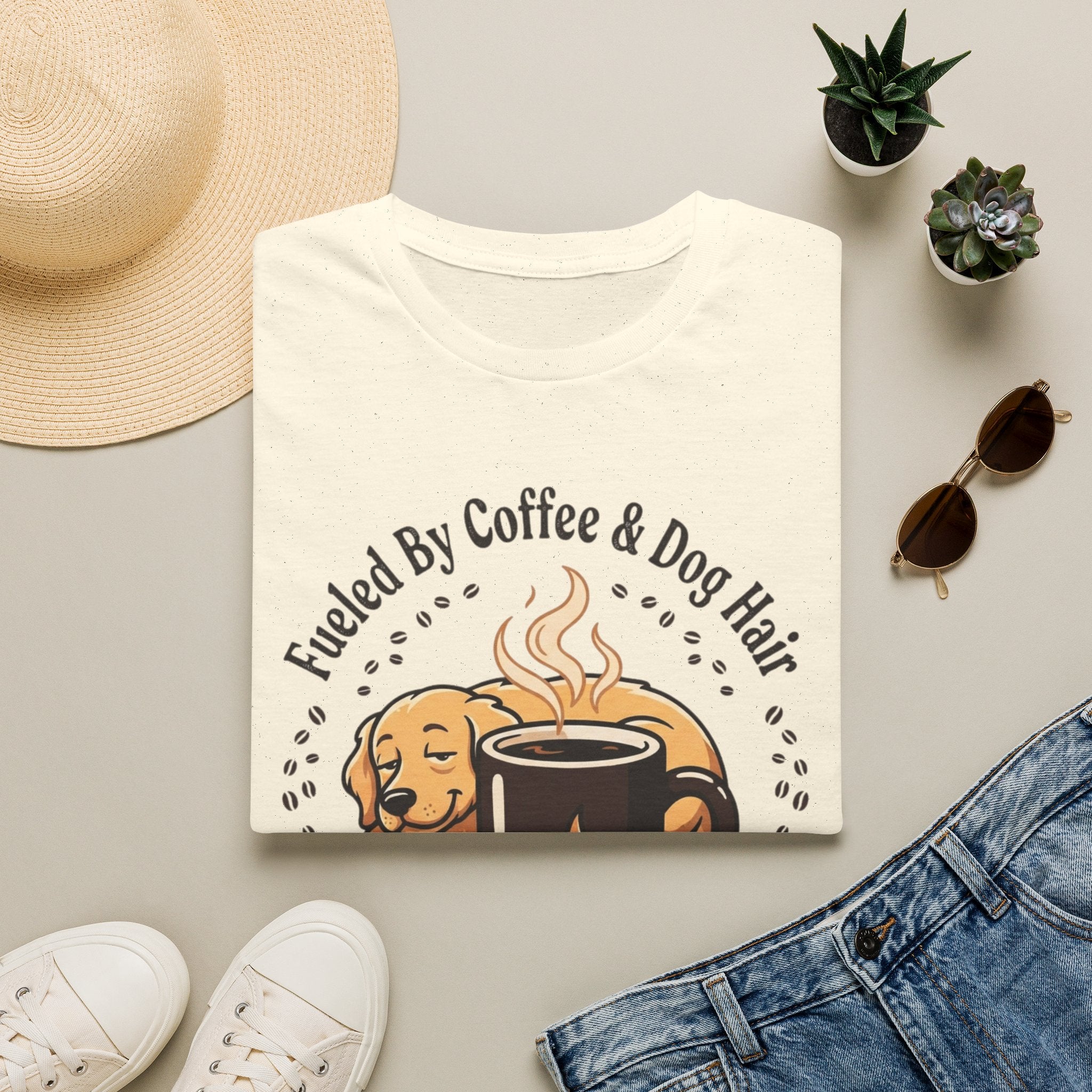 'Fueled by Coffee And Dog Hair' Graphic T-Shirt