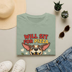 'Will Sit For Pizza' Graphic T-Shirt