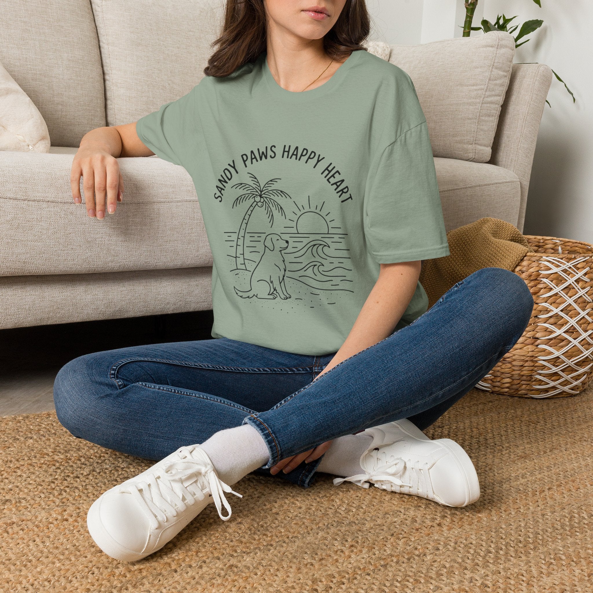 'Sandy Paws Happy Heart' Graphic T-Shirt