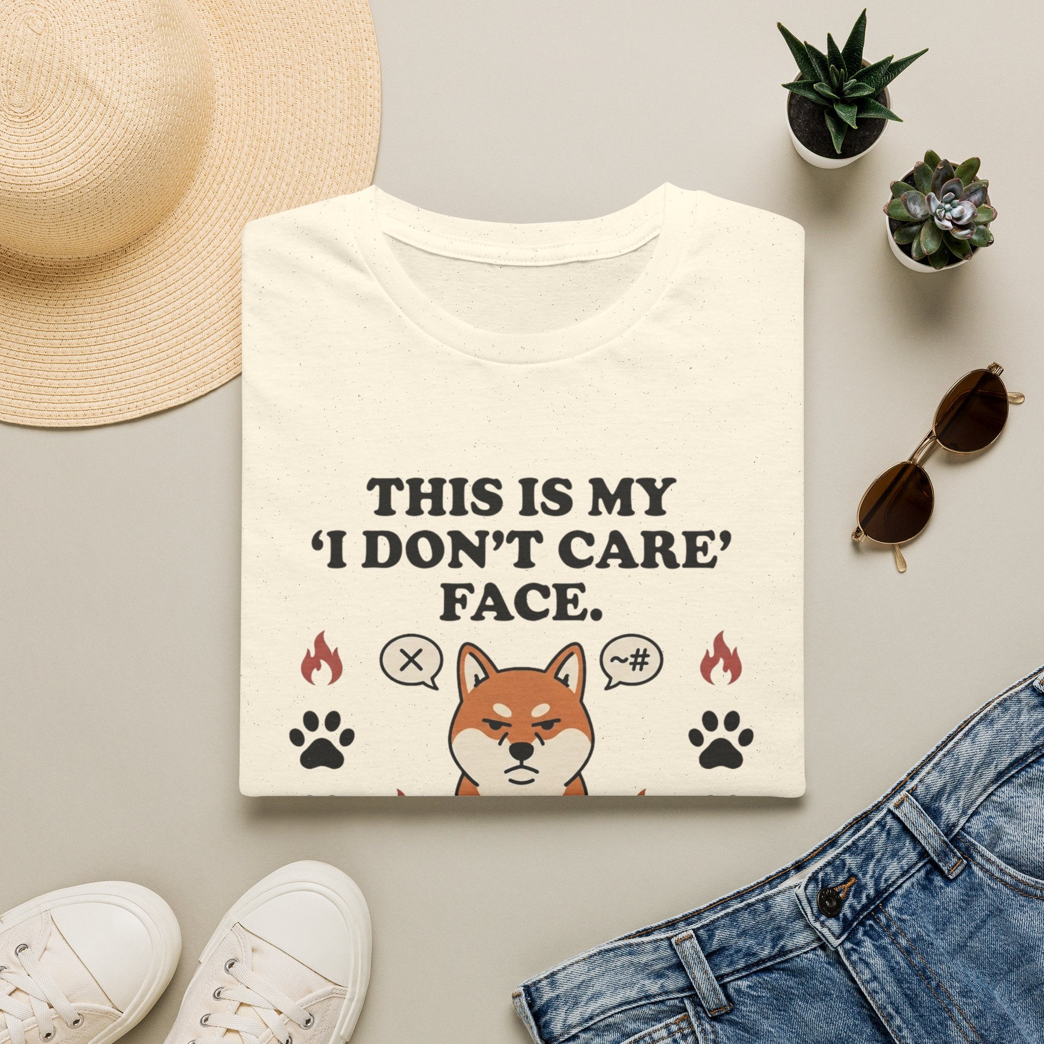 'This Is My I Dont Care Face' Graphic T-Shirt