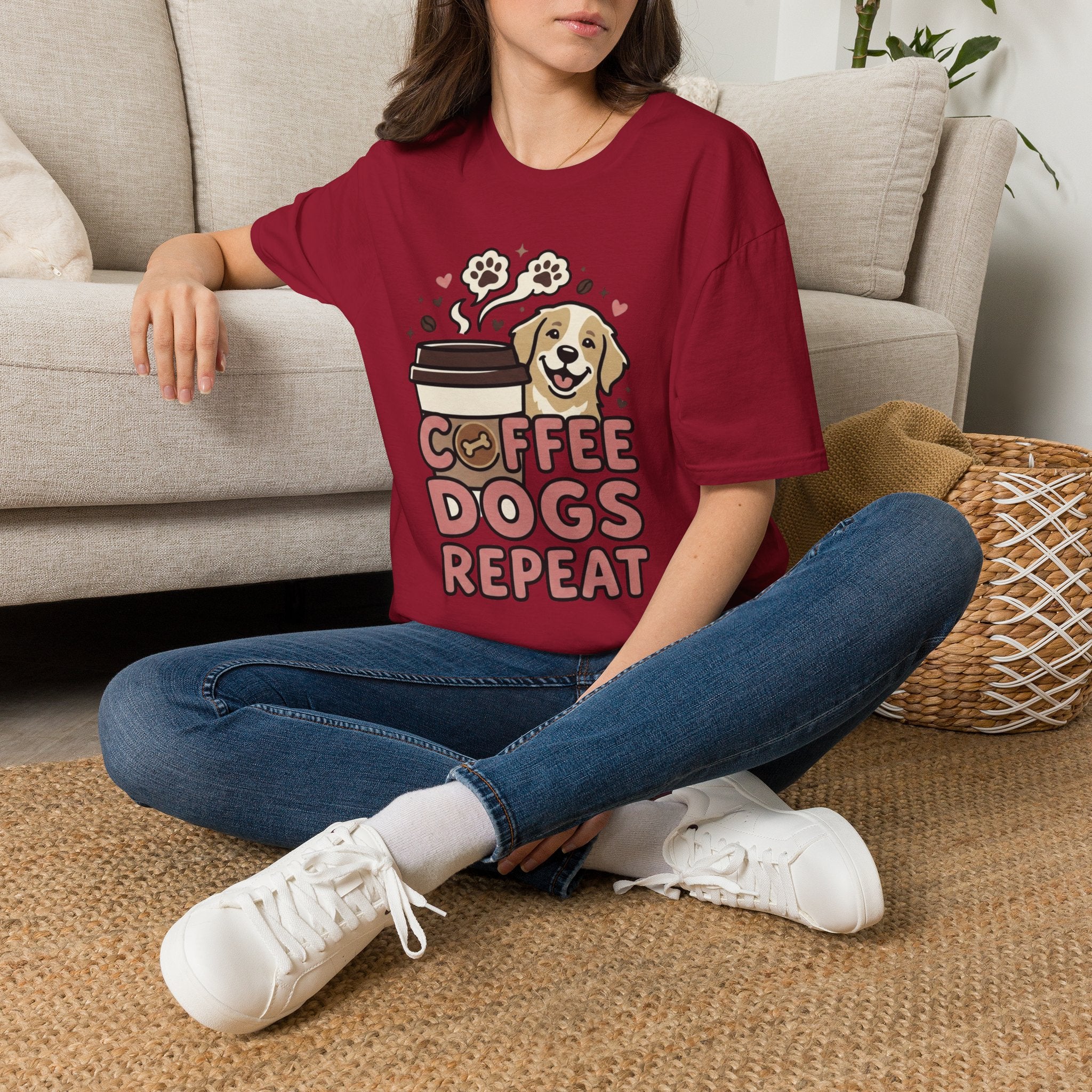 'Coffee Dogs Repeat' Graphic T-Shirt