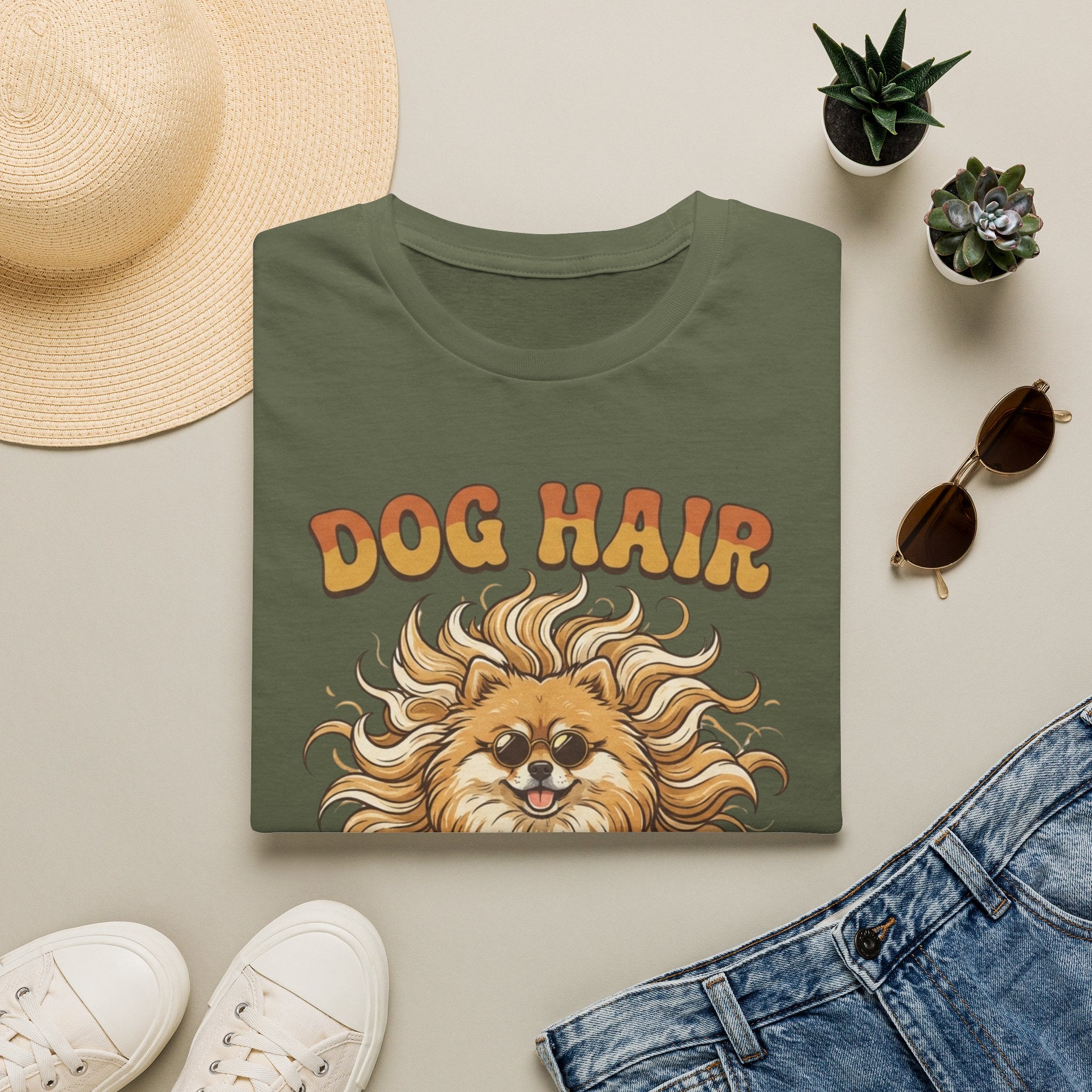 'Dog Hair Dont Care' Graphic T-Shirt