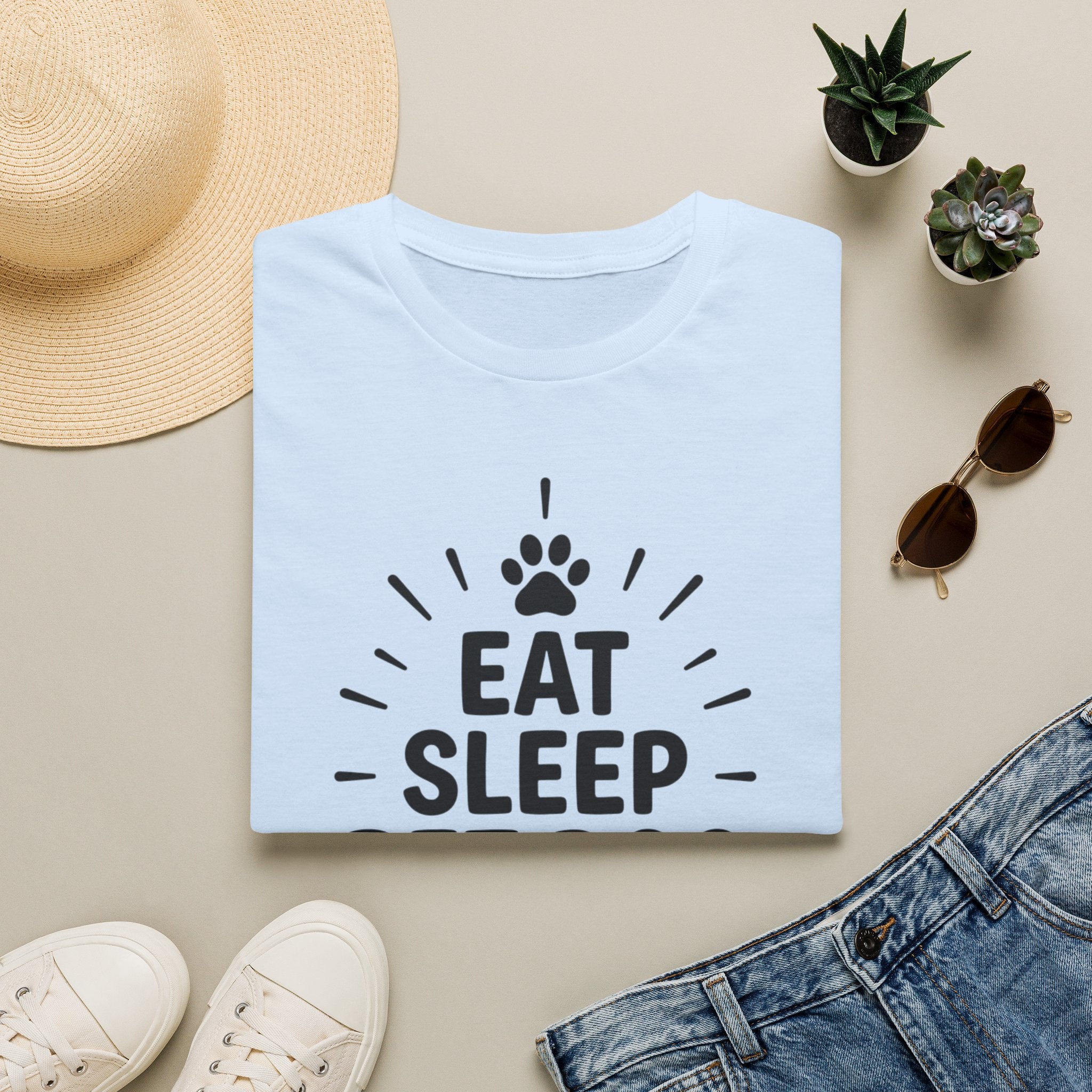 'Eat Sleep Pet Dog Repeat' Graphic T-Shirt