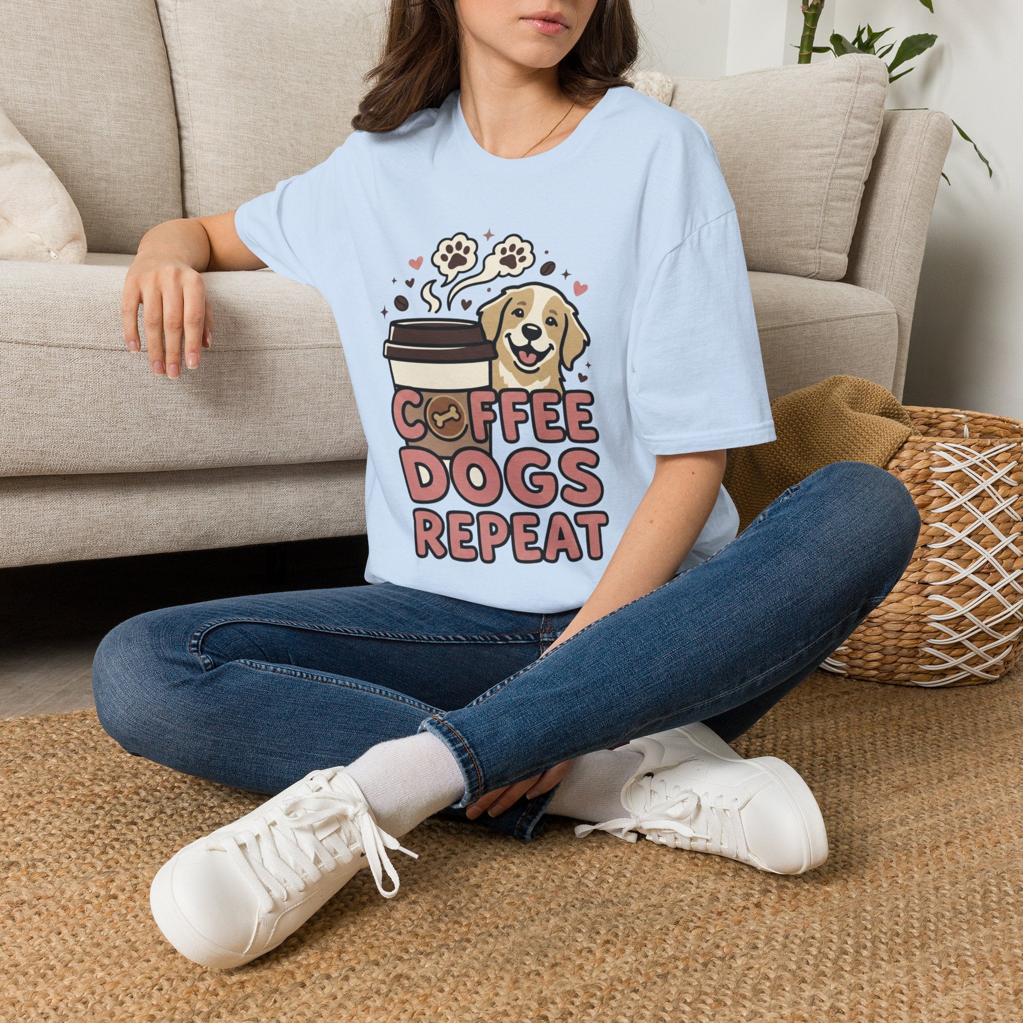 'Coffee Dogs Repeat' Graphic T-Shirt