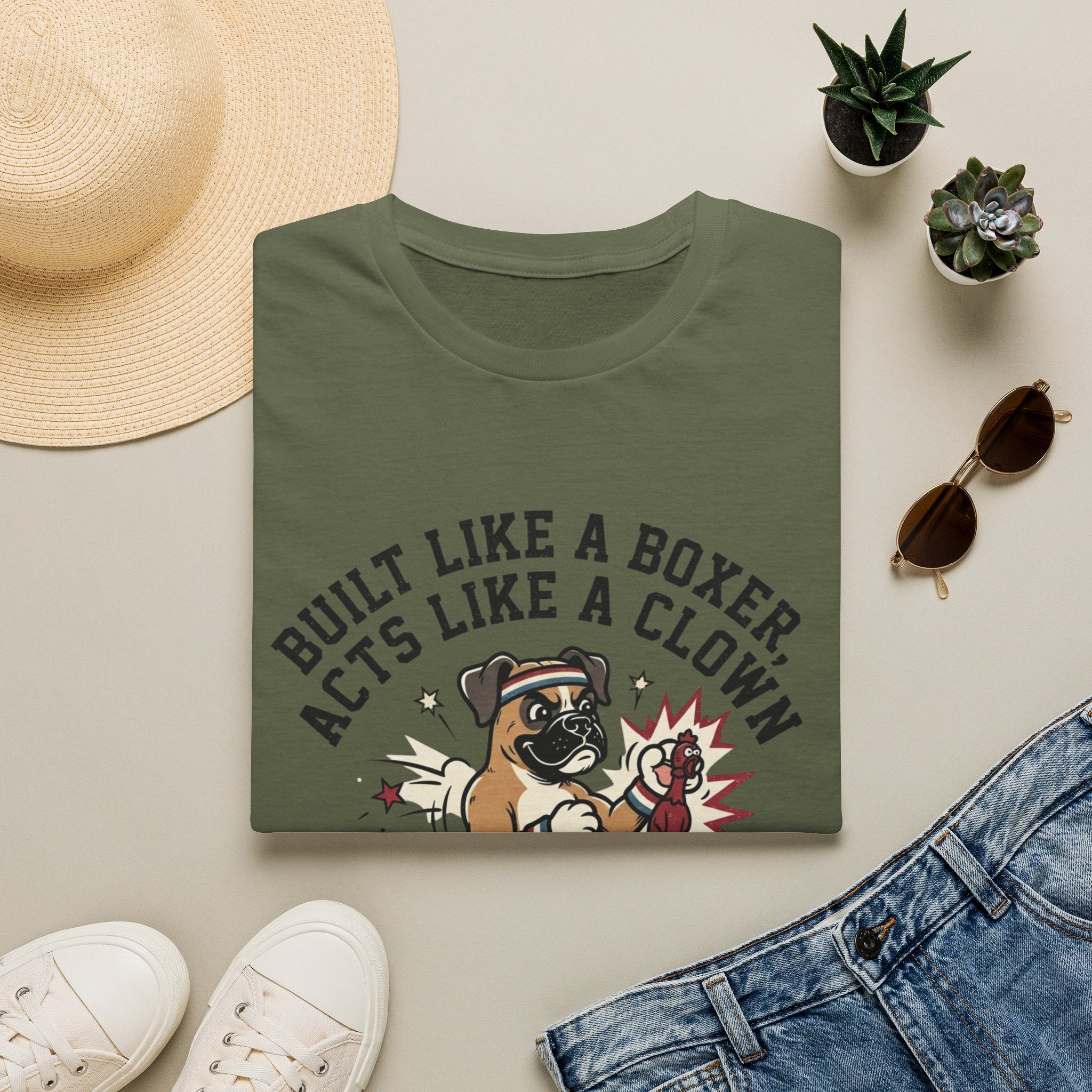 'Built Like A Boxer Acts Like A Clown' Graphic T-Shirt