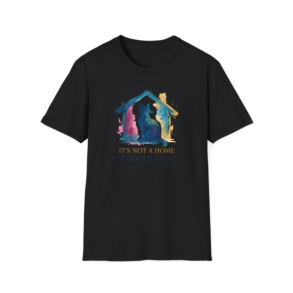 Watercolor Cat Inside House T-Shirt