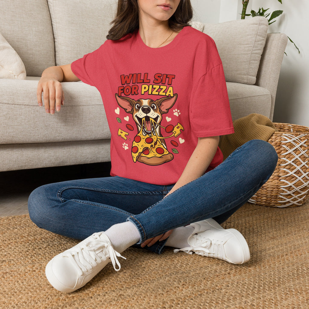 'Will Sit For Pizza' Graphic T-Shirt