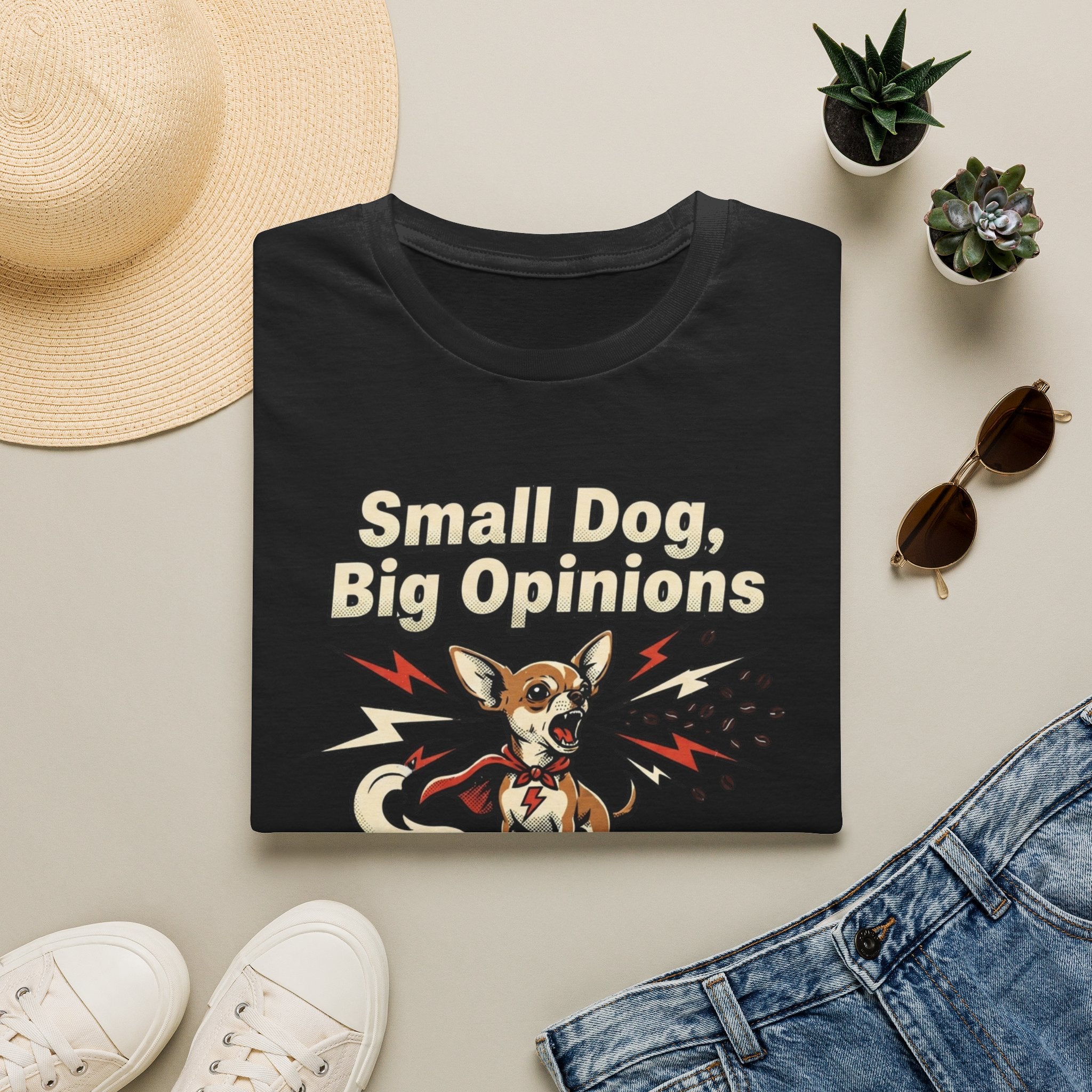 'Small Dog, Big Opinions' Graphic T-Shirt