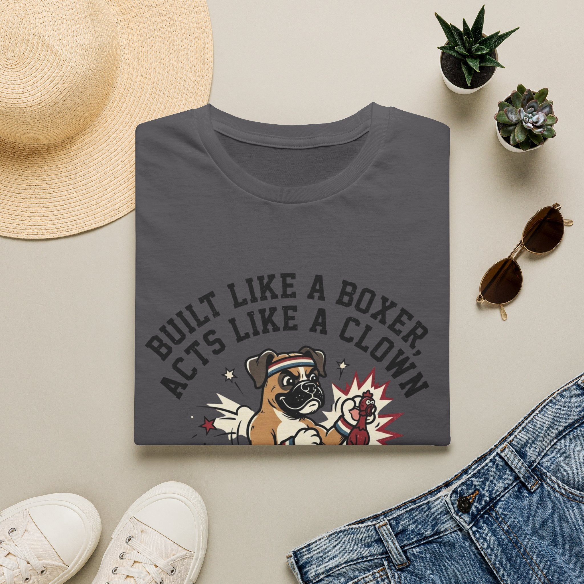 'Built Like A Boxer Acts Like A Clown' Graphic T-Shirt