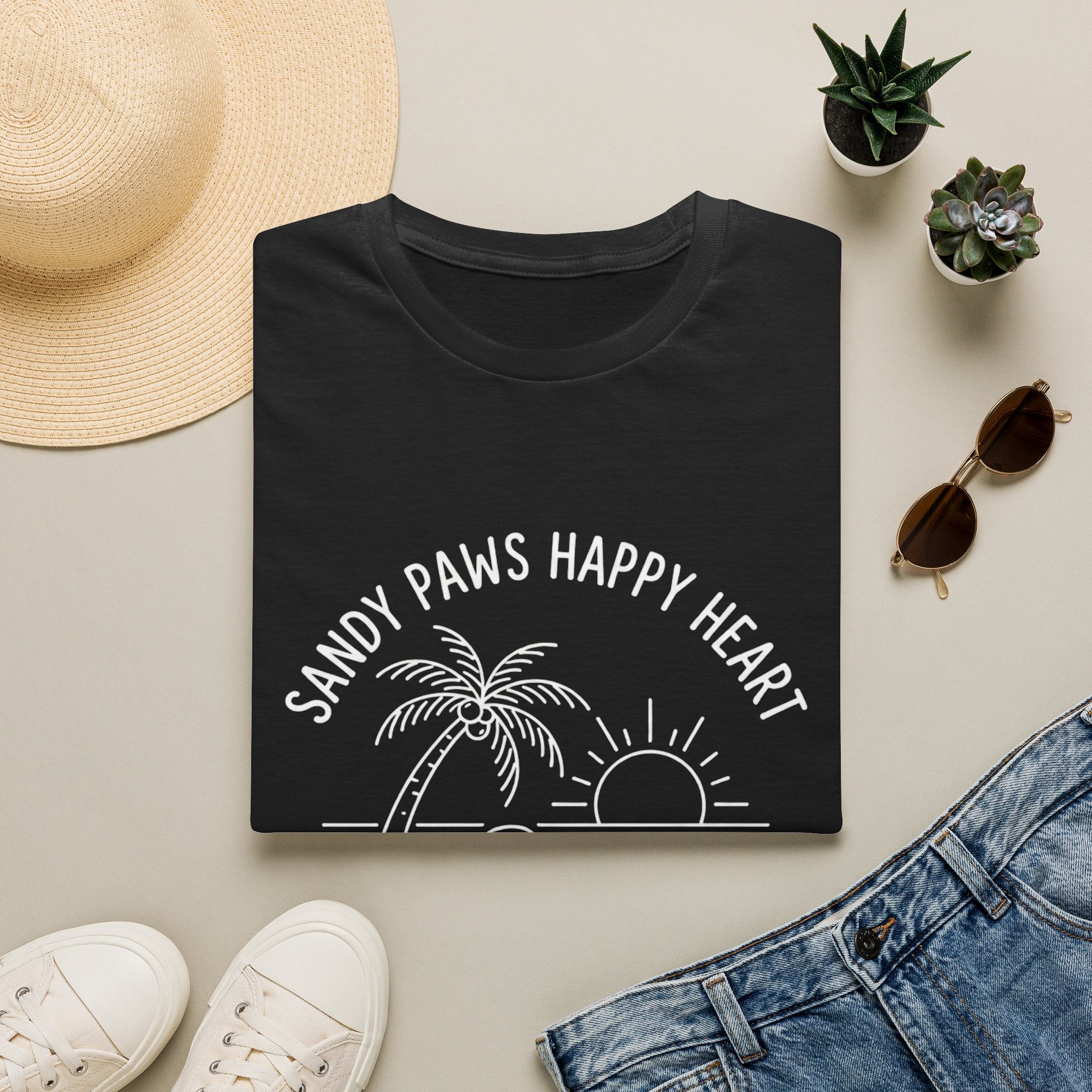 'Sandy Paws Happy Heart' Graphic T-Shirt