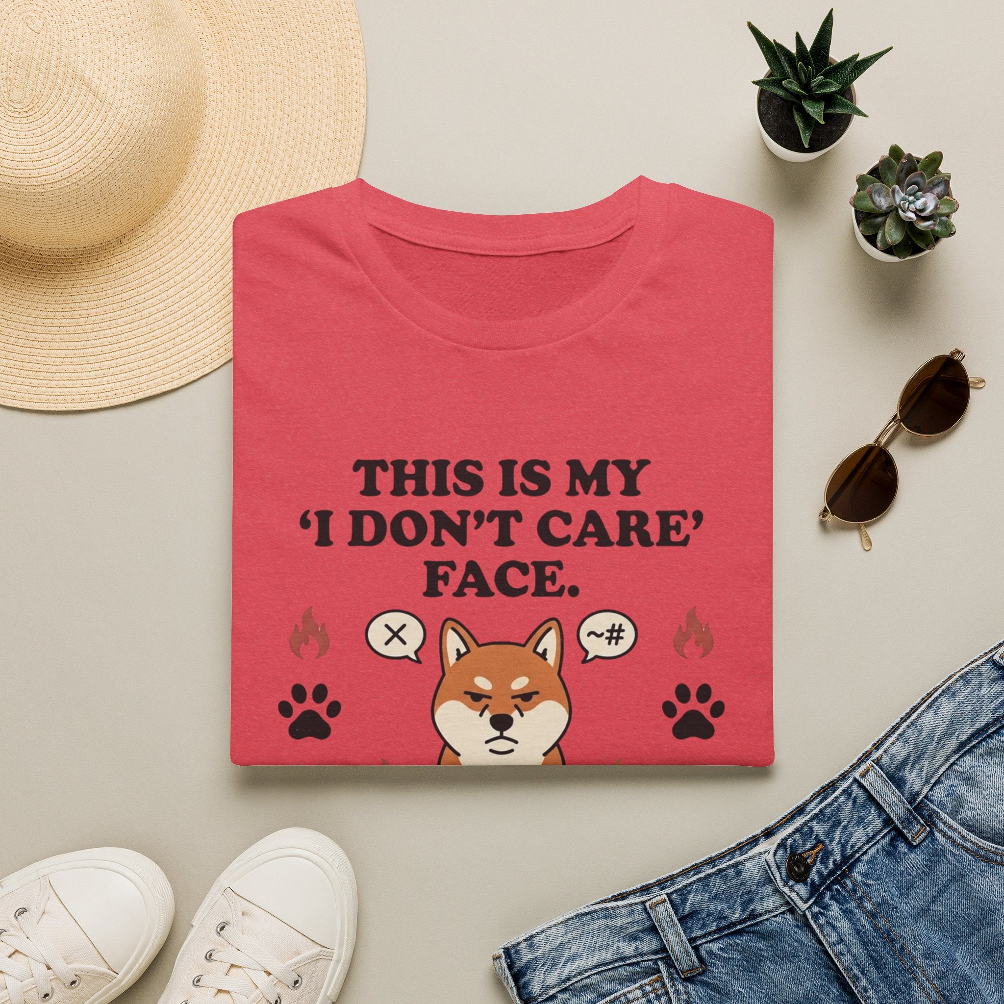 'This Is My I Dont Care Face' Graphic T-Shirt