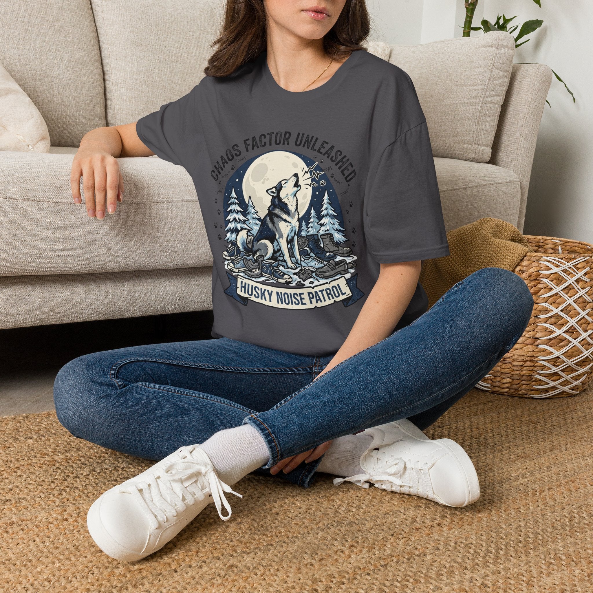 'Husky Noise Patrol' Graphic T-Shirt