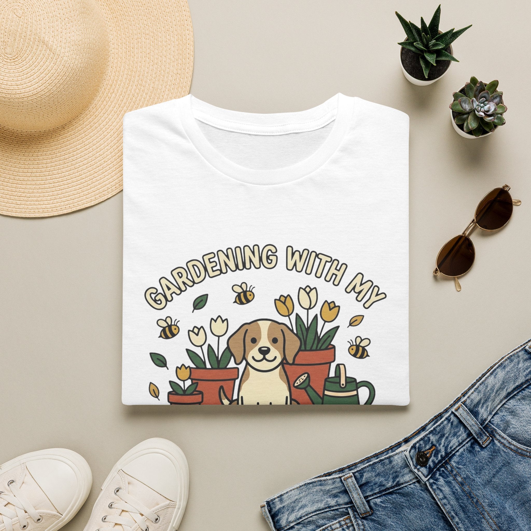 'Gardening With My Digging Buddy' Graphic T-Shirt