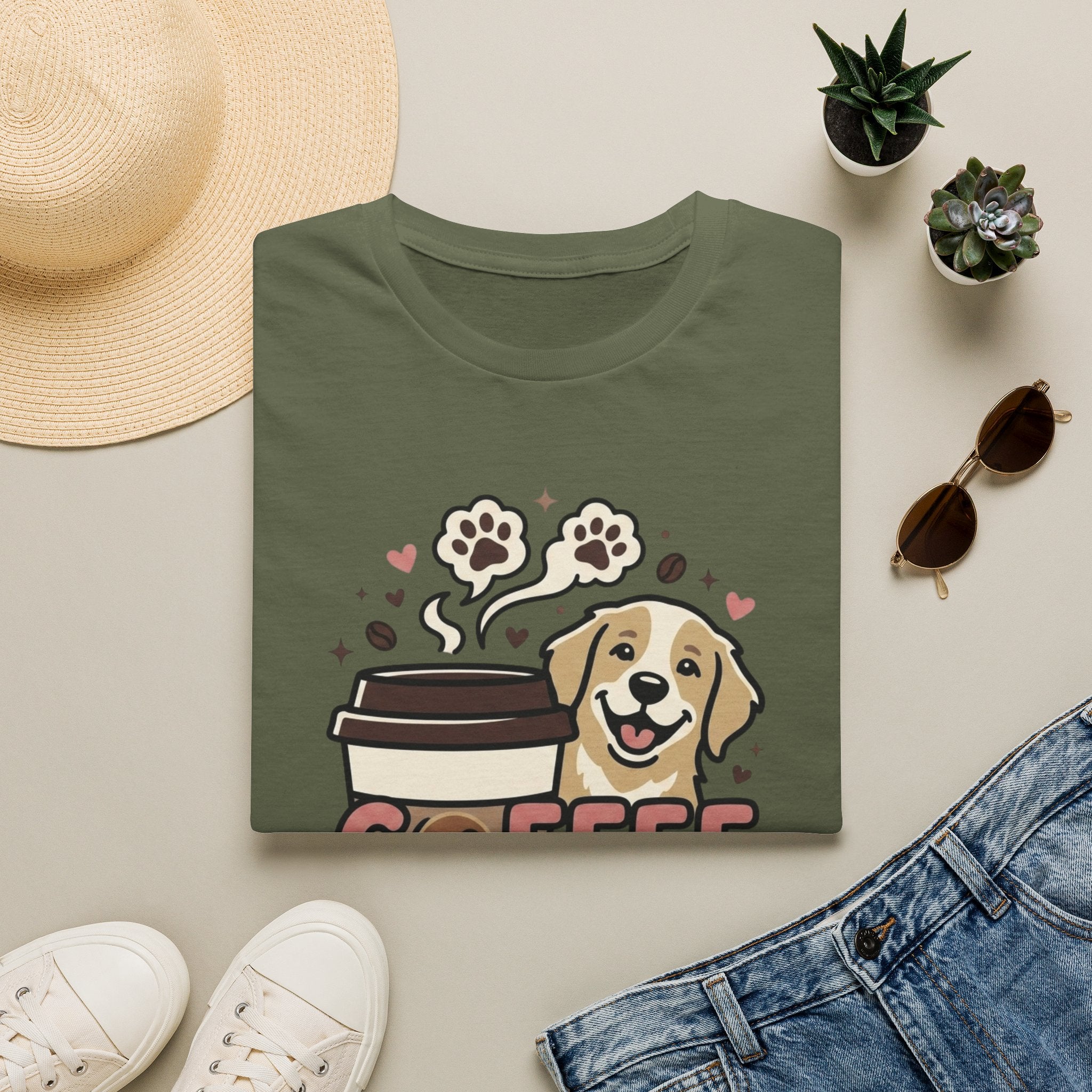 'Coffee Dogs Repeat' Graphic T-Shirt