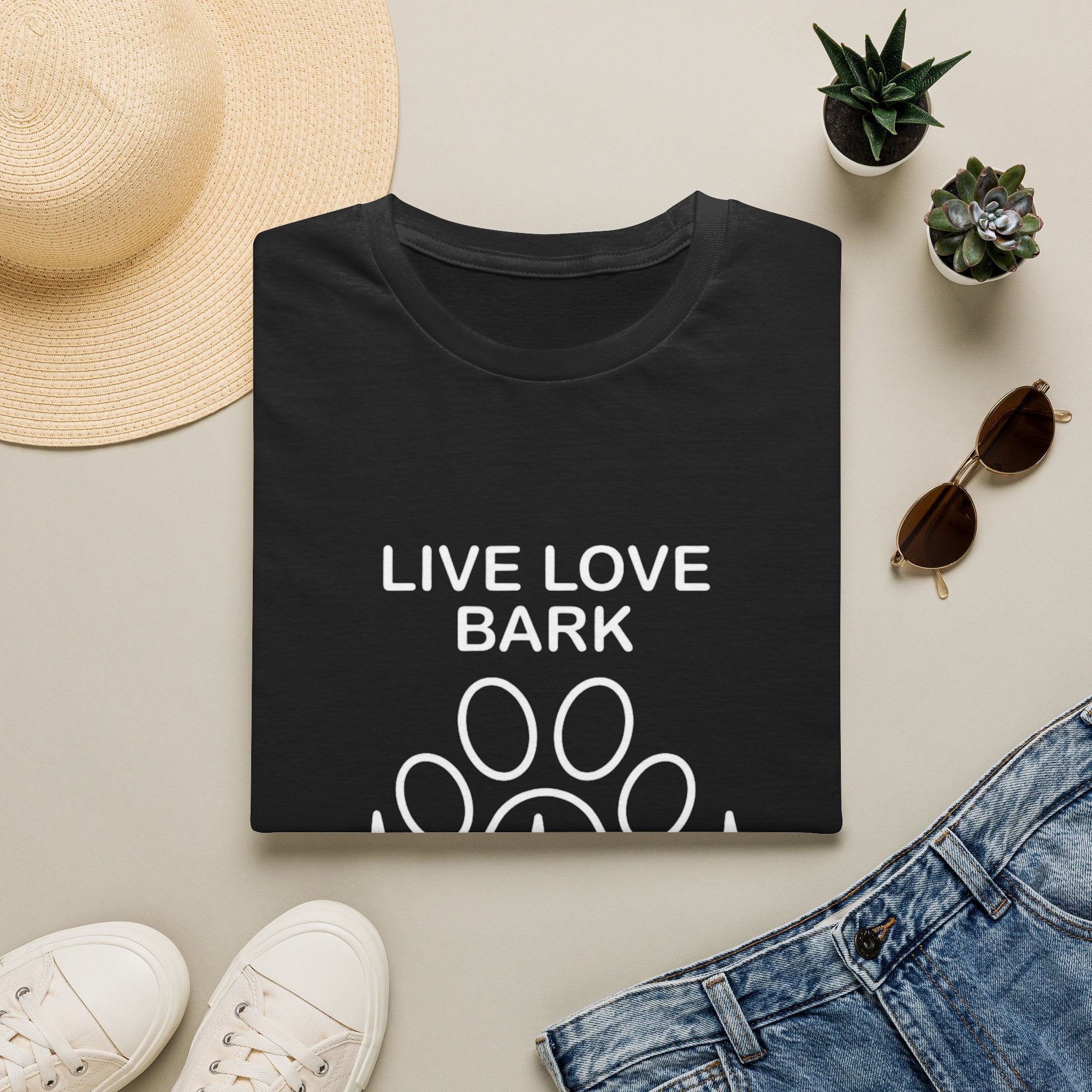 'Live Love Bark' Graphic T-Shirt