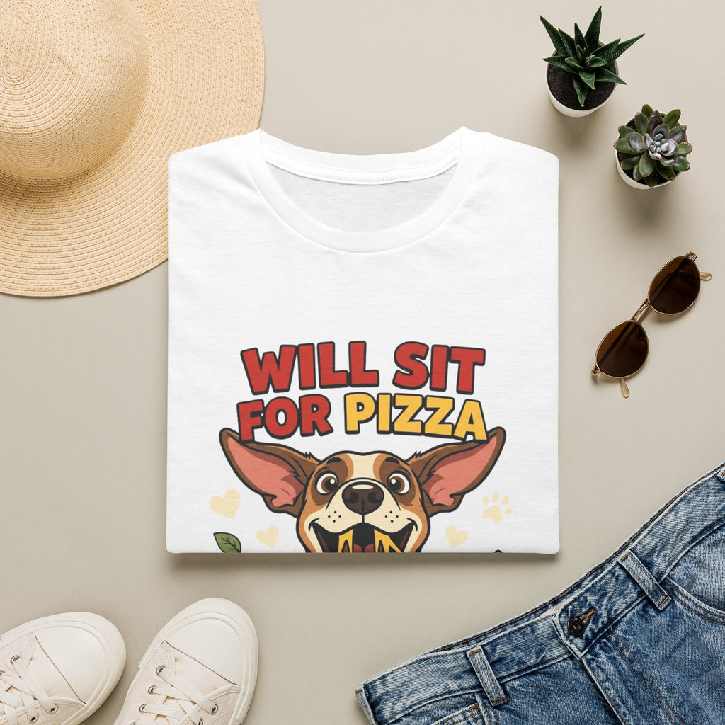 'Will Sit For Pizza' Graphic T-Shirt