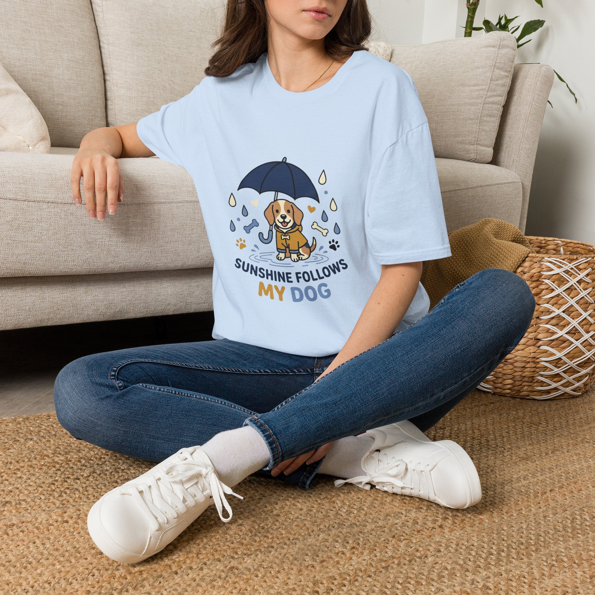 'Sunshine Follow My Dog' Graphic T-Shirt