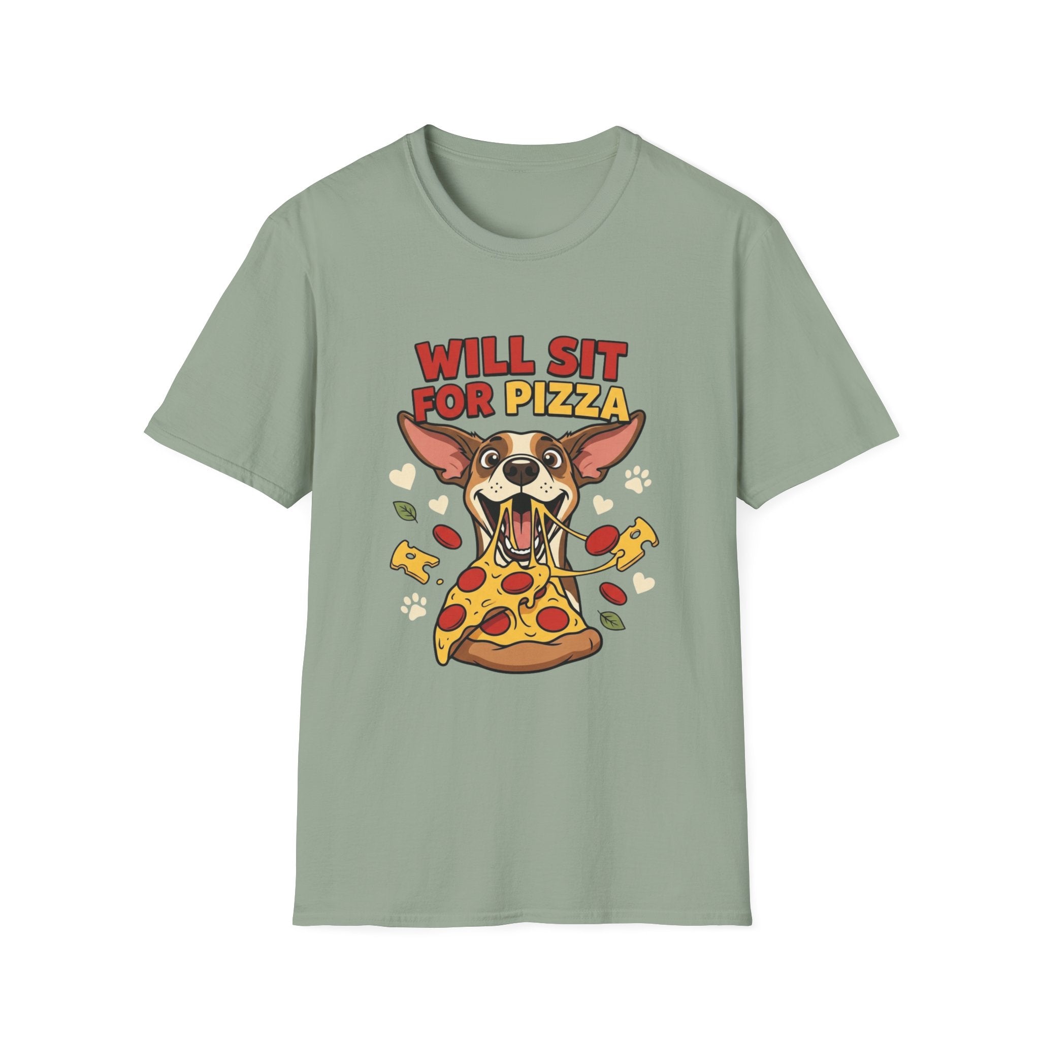 'Will Sit For Pizza' Graphic T-Shirt