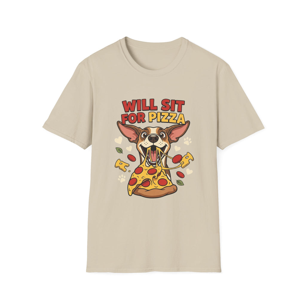'Will Sit For Pizza' Graphic T-Shirt