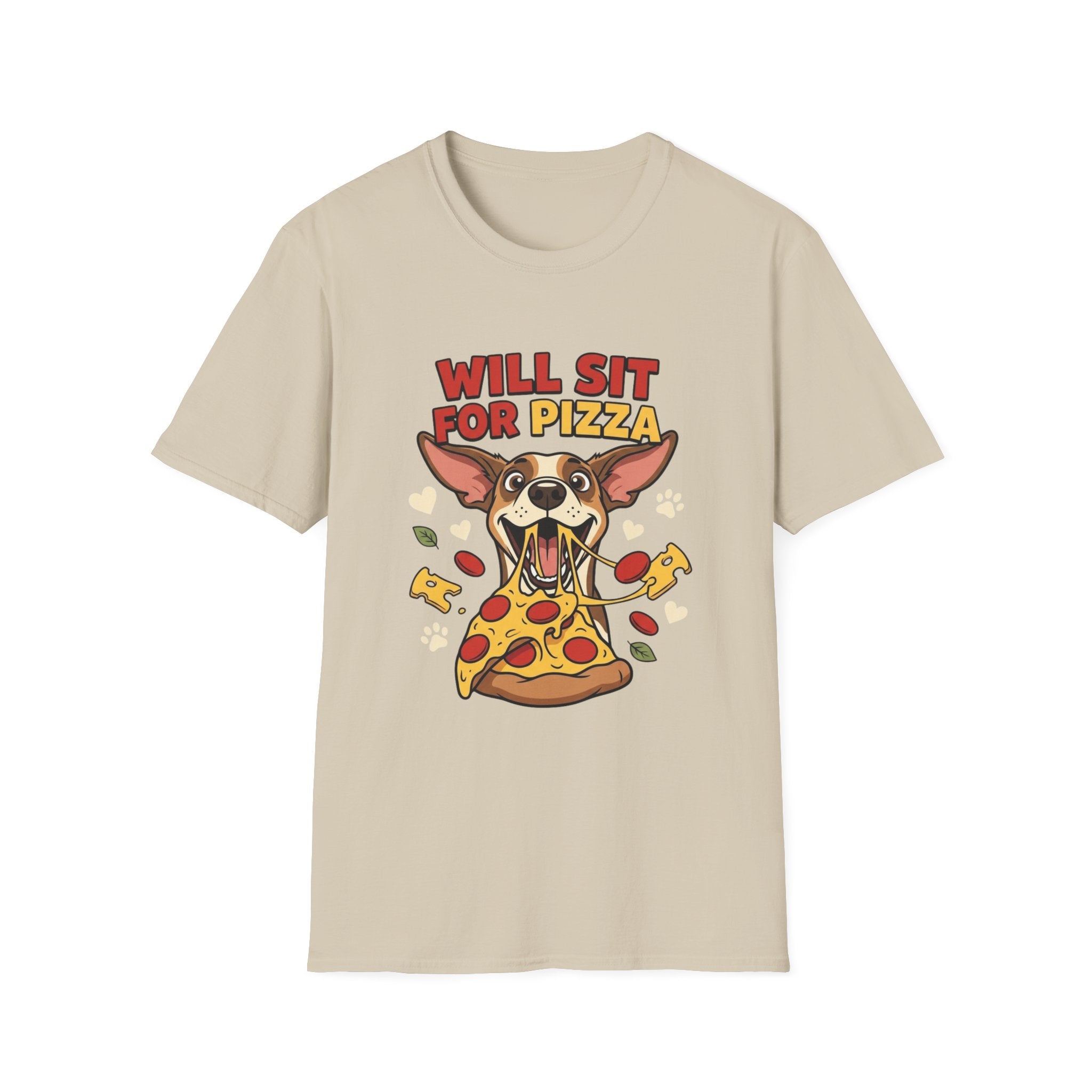 'Will Sit For Pizza' Graphic T-Shirt