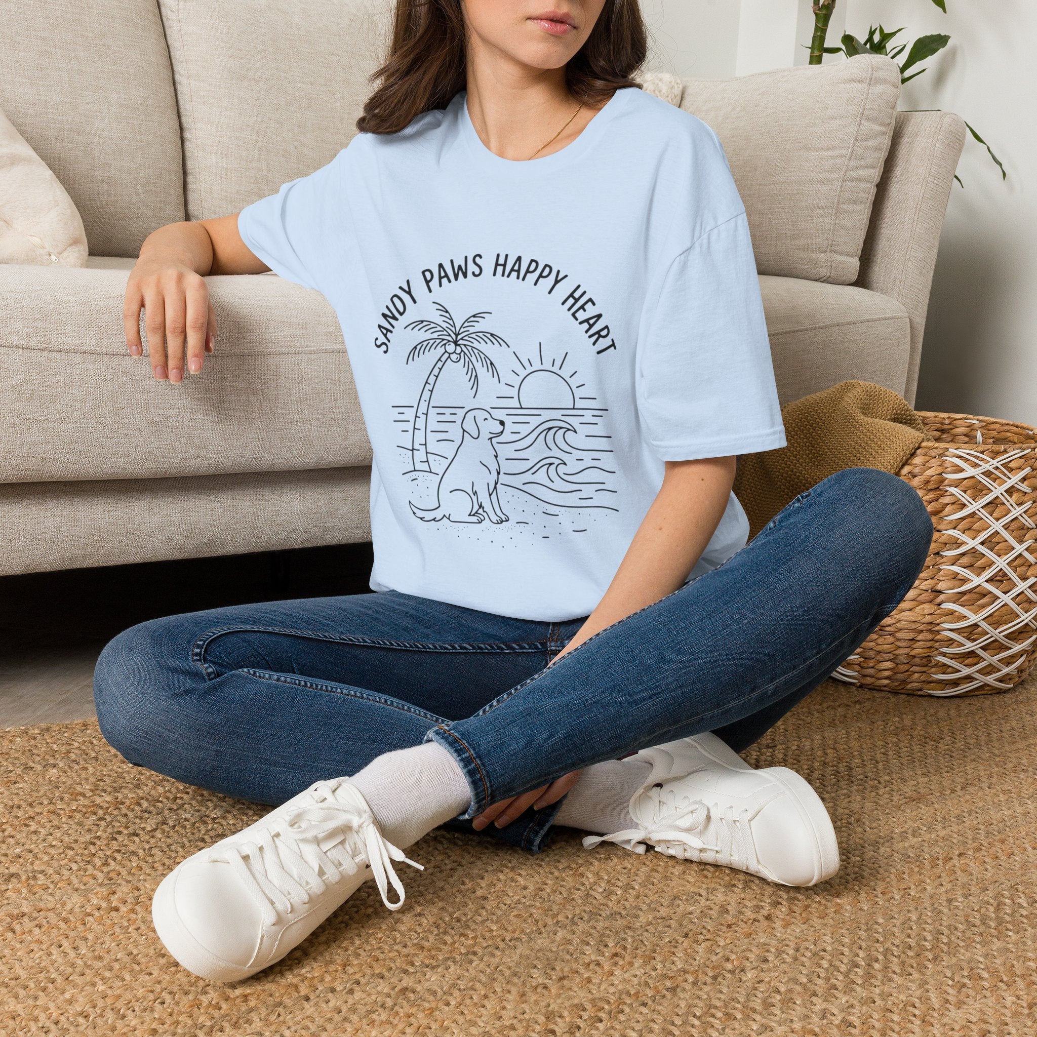 'Sandy Paws Happy Heart' Graphic T-Shirt