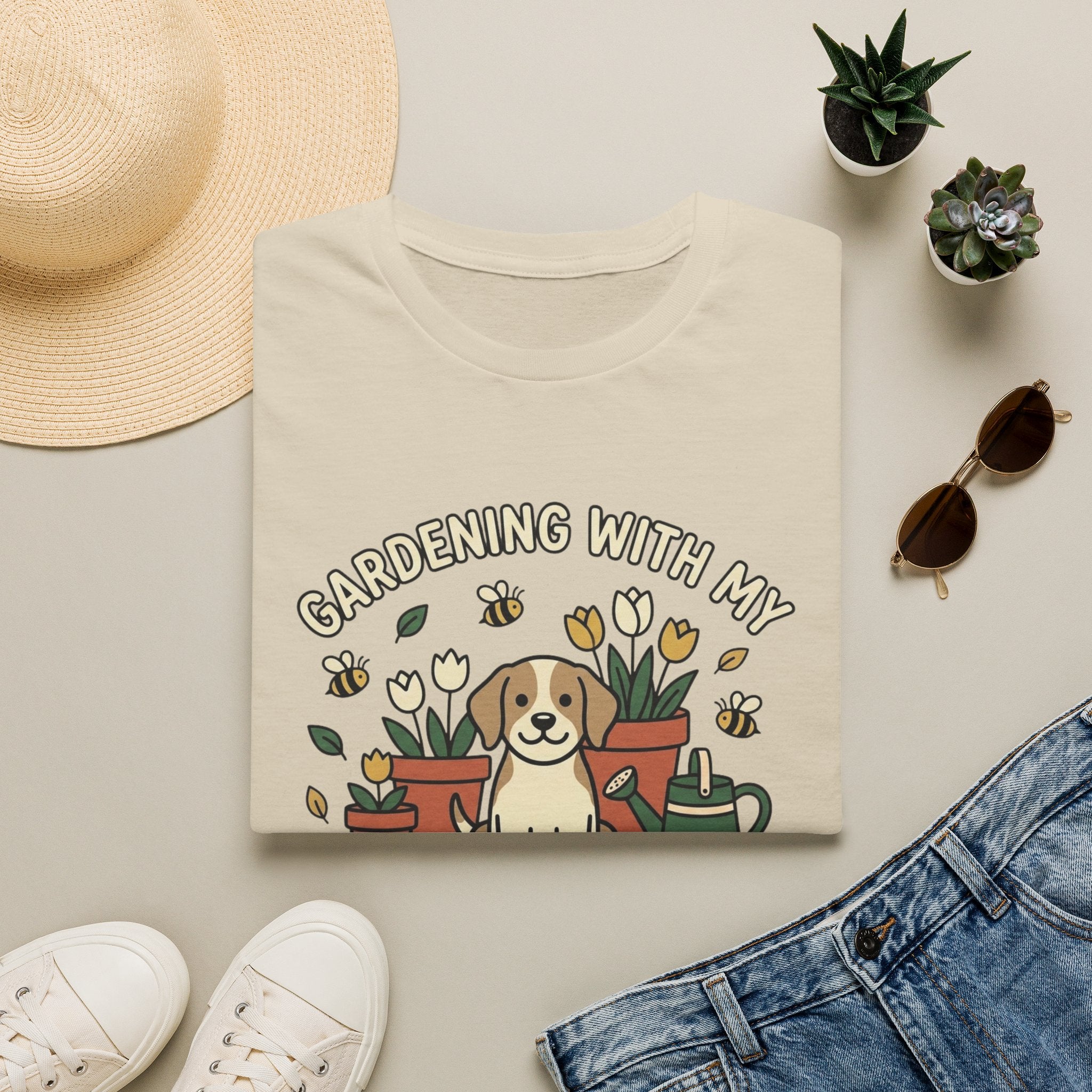 'Gardening With My Digging Buddy' Graphic T-Shirt