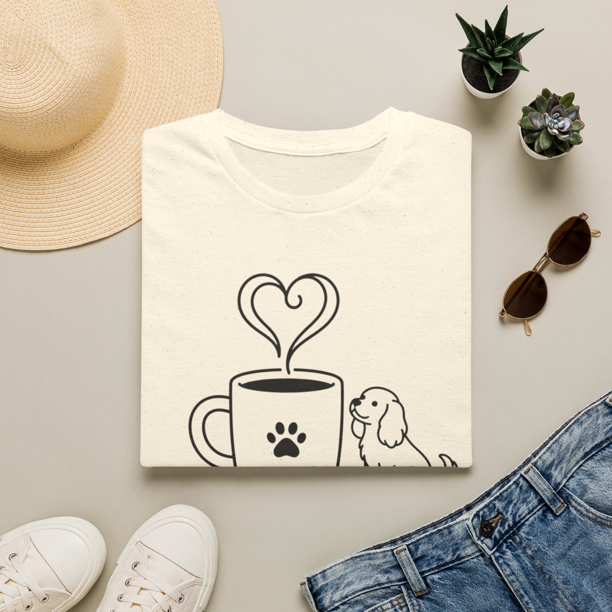 'Coffee & Dogs' Graphic T-Shirt