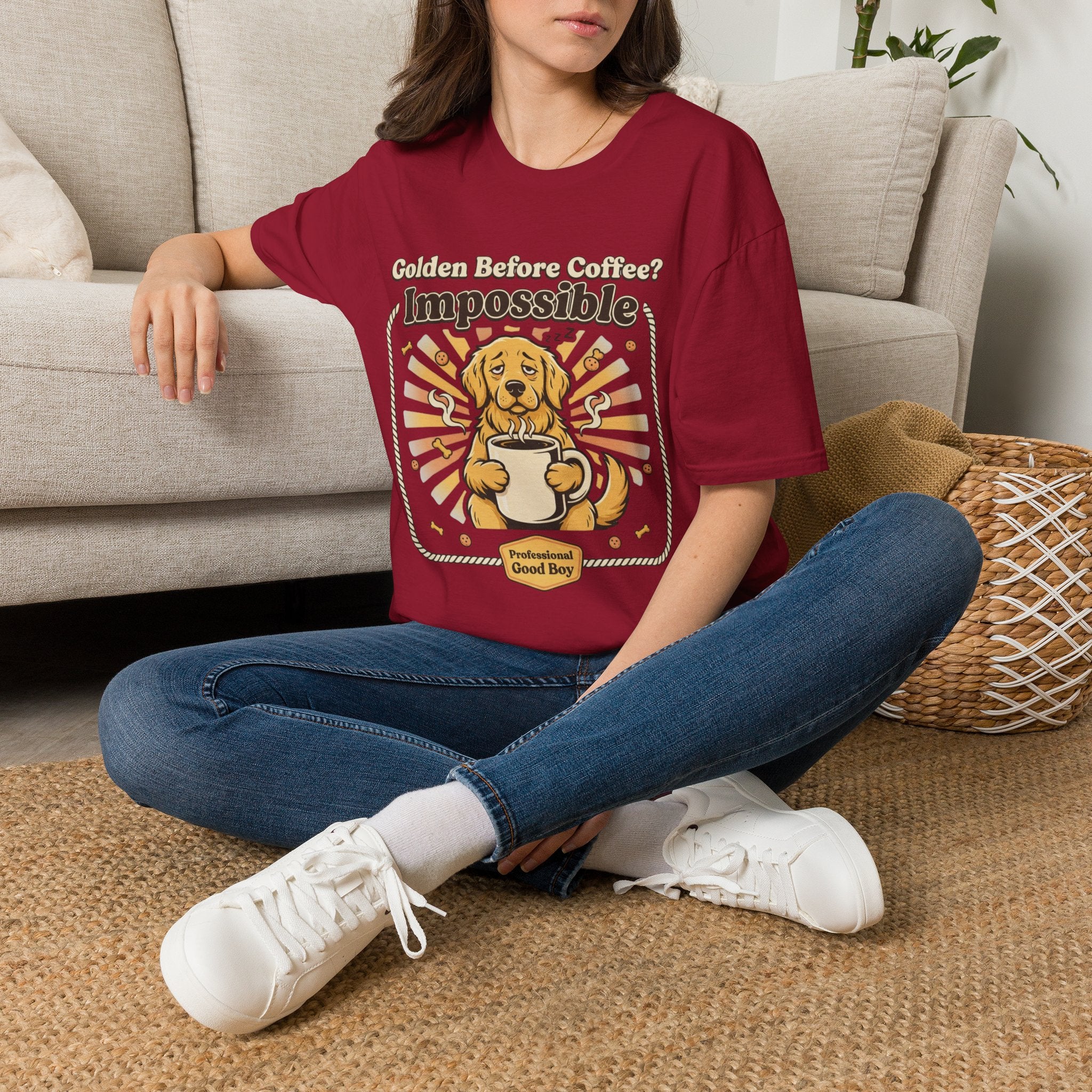 'Golden Before Coffee? Impossible' Graphic T-Shirt