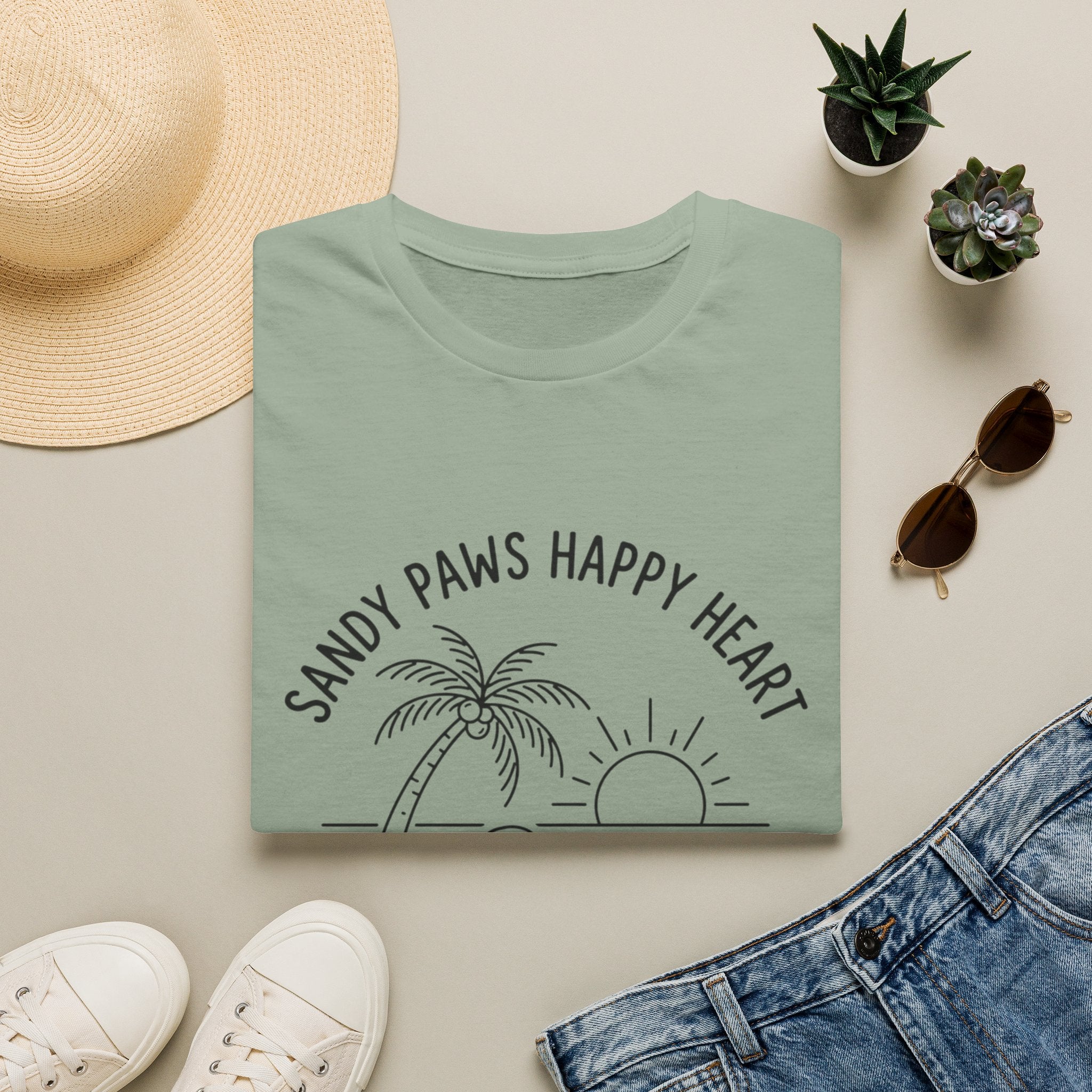 'Sandy Paws Happy Heart' Graphic T-Shirt