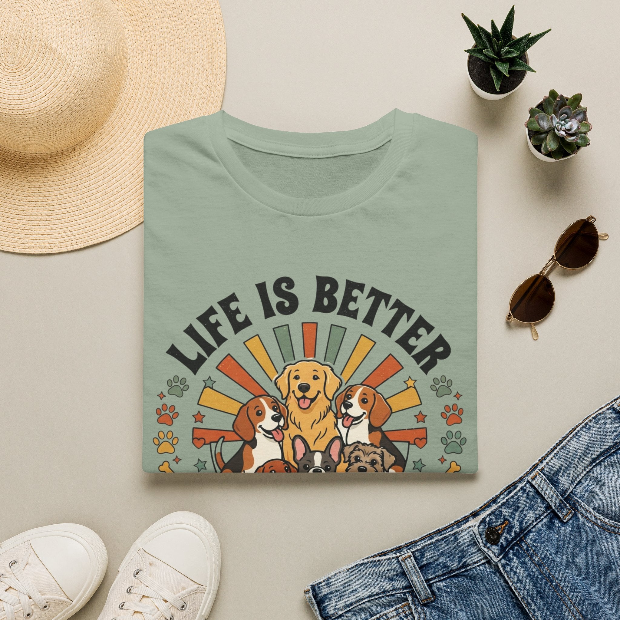 'Life Is Better With Dogs' Graphic T-Shirt