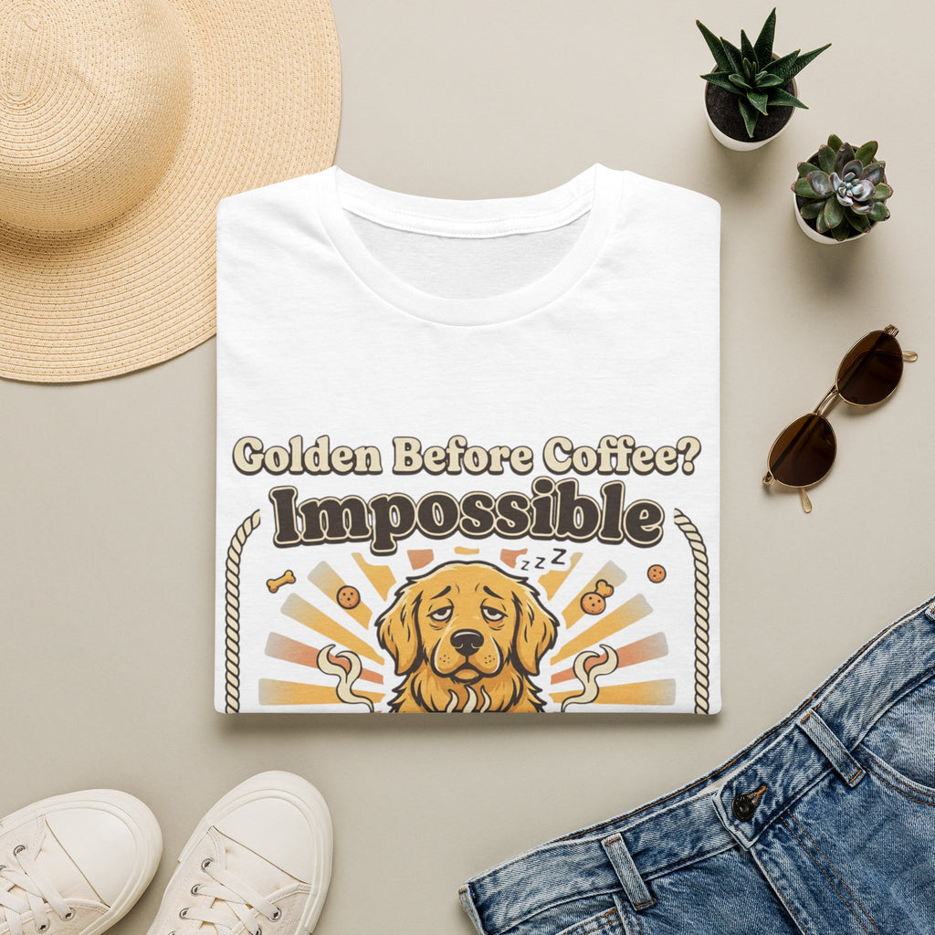 'Golden Before Coffee? Impossible' Graphic T-Shirt