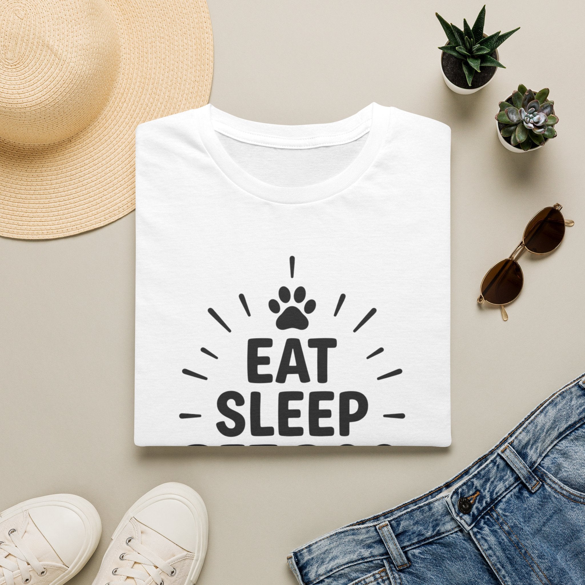 'Eat Sleep Pet Dog Repeat' Graphic T-Shirt